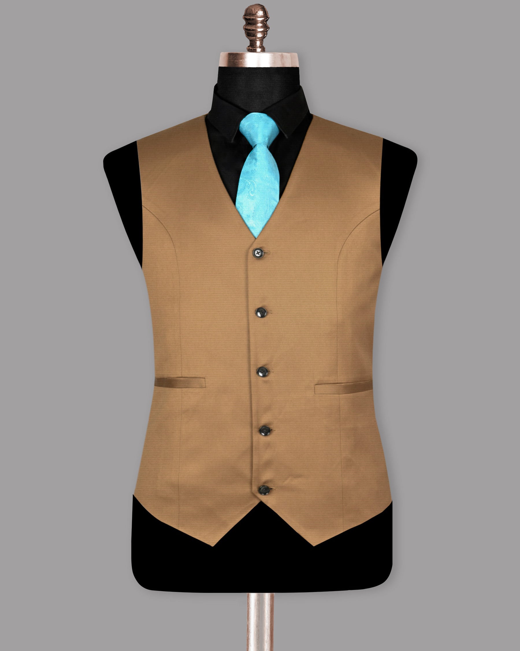 Camel Brown Wool Rich Waistcoat V952-42, V952-44, V952-56, V952-54, V952-60, V952-52, V952-58, V952-36, V952-50, V952-40, V952-38, V952-46, V952-48