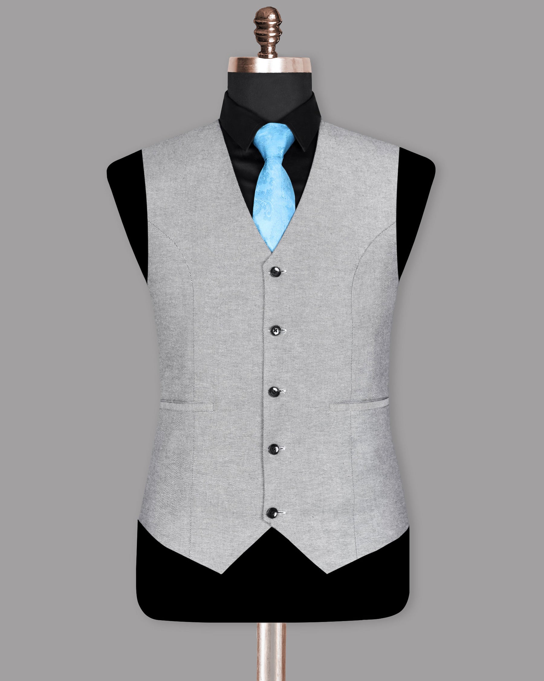 Light Grey Premium Cotton Waistcoat V964-36, V964-40, V964-42, V964-44, V964-60, V964-38, V964-58, V964-46, V964-48, V964-52, V964-56, V964-50, V964-54