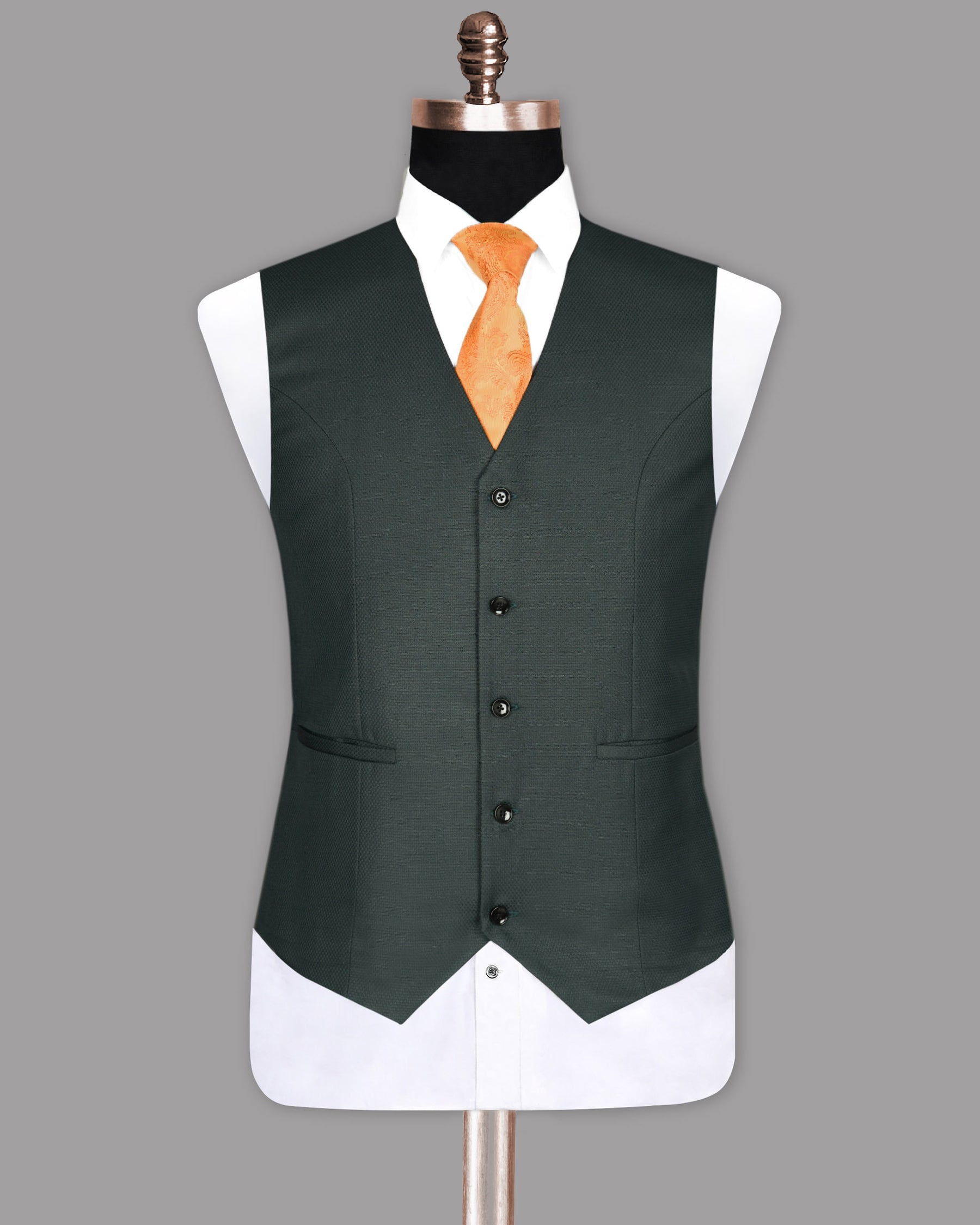 Sage Green Subtle Diamond Textured Waistcoat V975-44, V975-56, V975-46, V975-58, V975-48, V975-40, V975-50, V975-54, V975-38, V975-52, V975-60, V975-36, V975-42