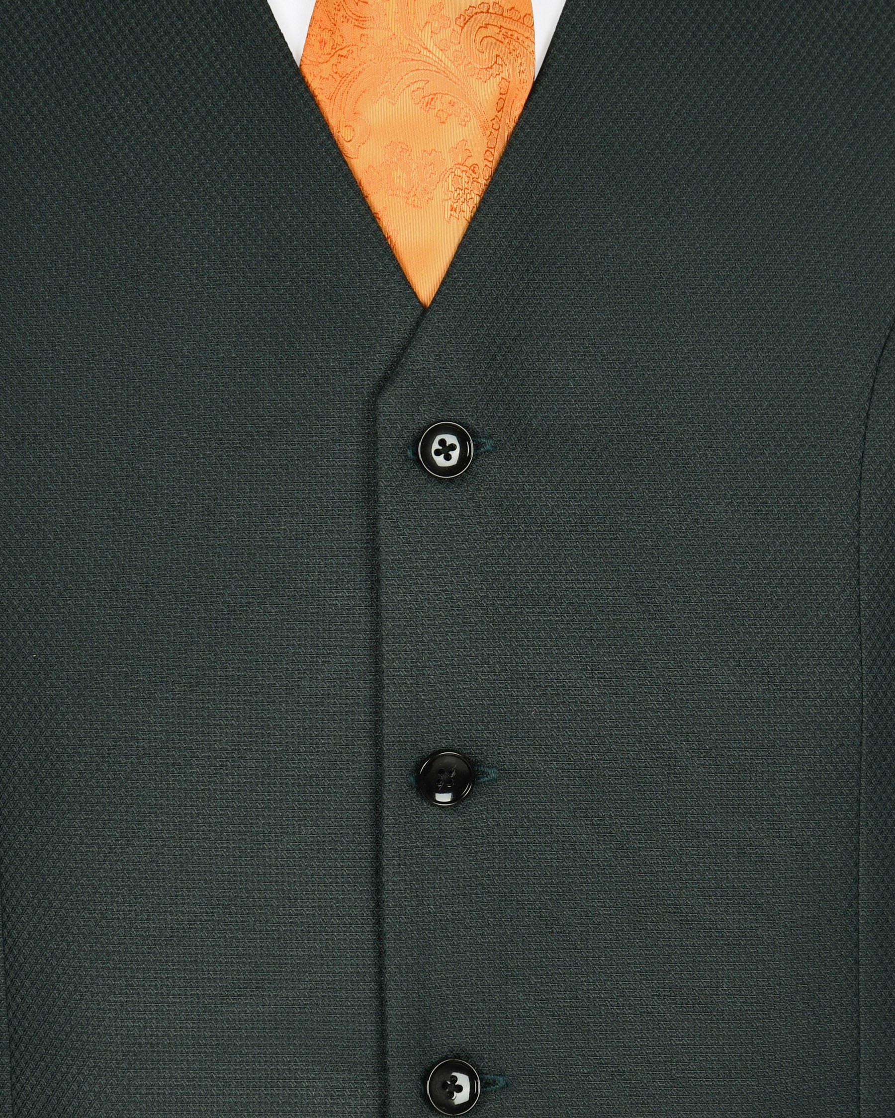 Sage Green Subtle Diamond Textured Waistcoat