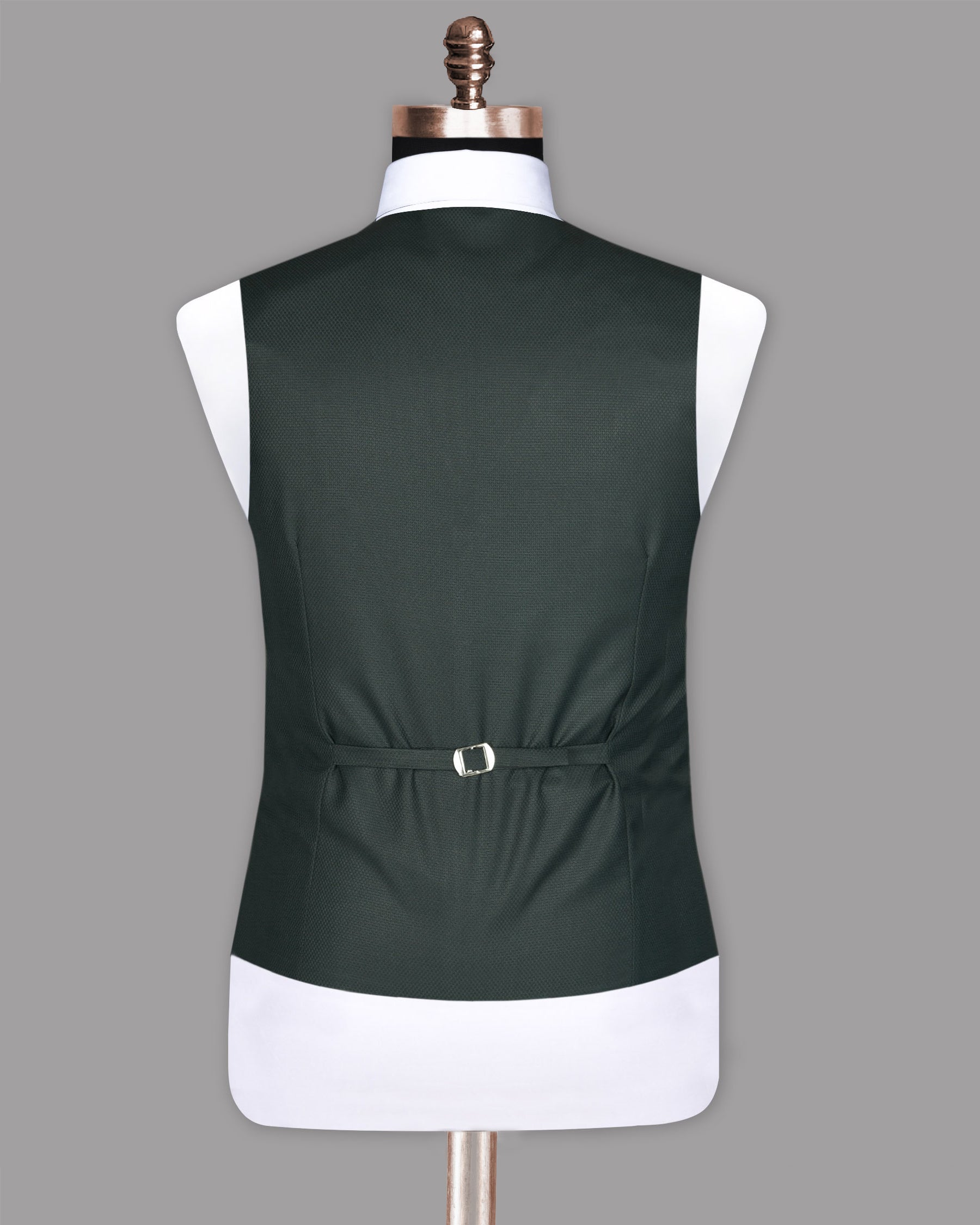 Sage Green Subtle Diamond Textured Waistcoat