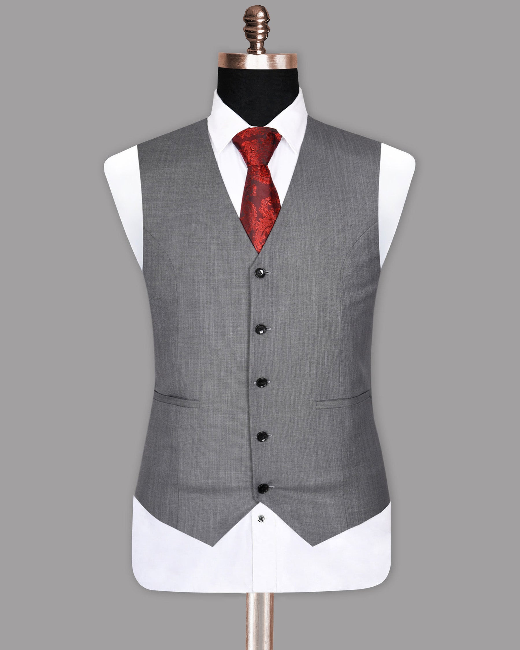 Topaz Grey Wool Blend Waistcoat V976-48, V976-40, V976-60, V976-36, V976-38, V976-44, V976-56, V976-58, V976-42, V976-46, V976-50, V976-52, V976-54