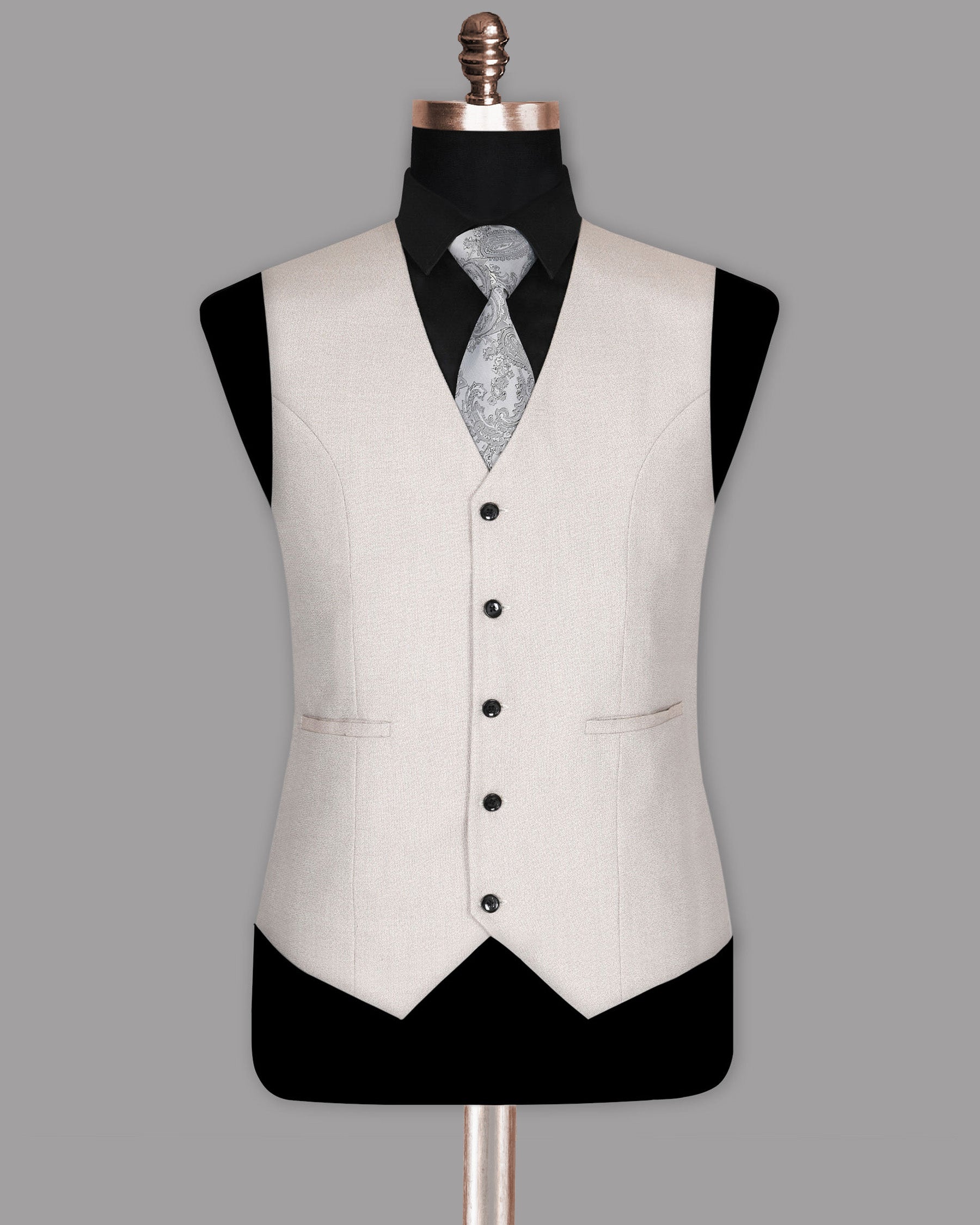 Wan White Textured  Waistcoat V993-56, V993-58, V993-60, V993-36, V993-38, V993-40, V993-42, V993-44, V993-46, V993-48, V993-50, V993-52, V993-54