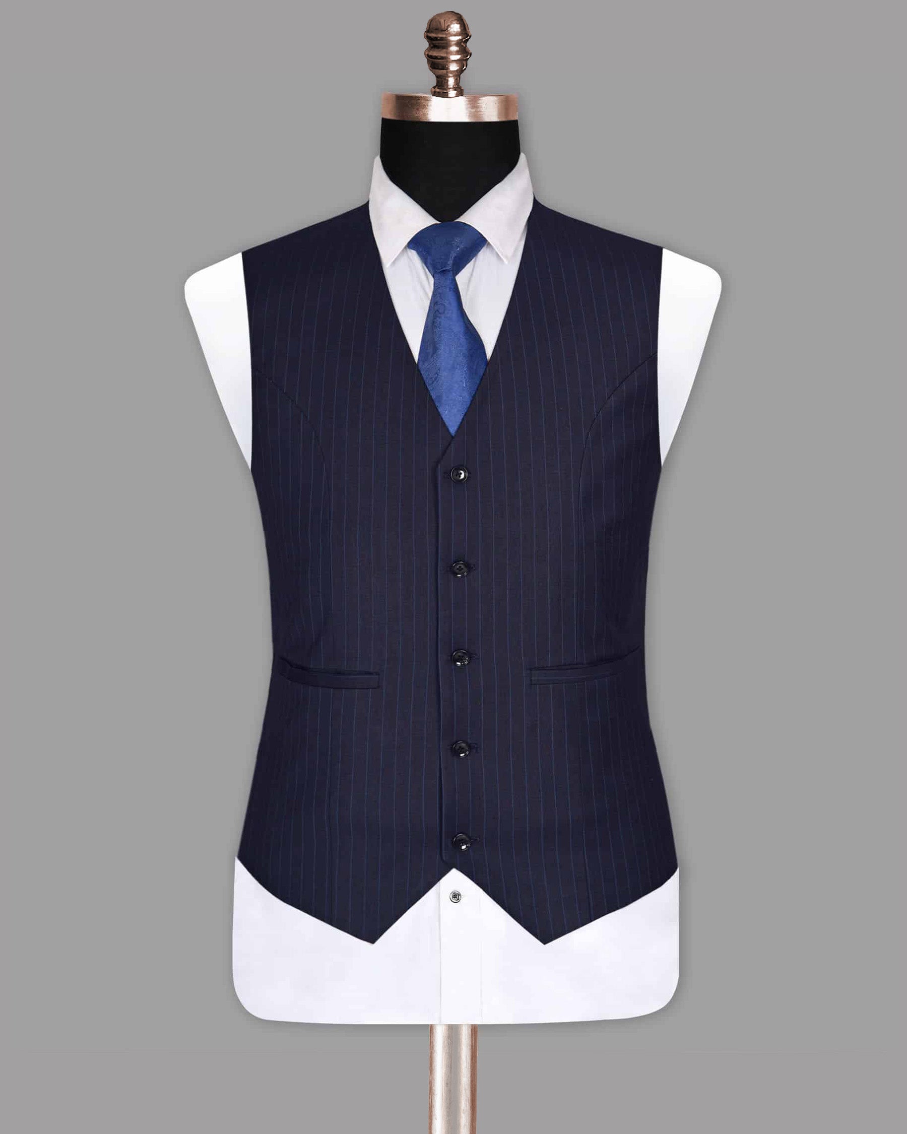 Navy with Tonal Striped Waistcoat V994-60, V994-46, V994-44, V994-52, V994-36, V994-38, V994-54, V994-56, V994-48, V994-50, V994-40, V994-42, V994-58