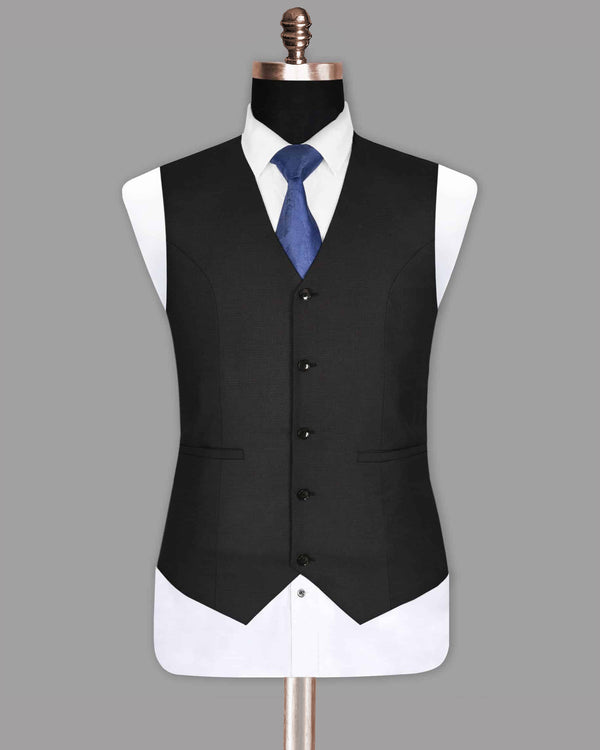 Jaguar Black Subtle Checked Waistcoat V998-36, V998-38, V998-40, V998-46, V998-48, V998-50, V998-52, V998-54, V998-56, V998-58, V998-60, V998-42, V998-44