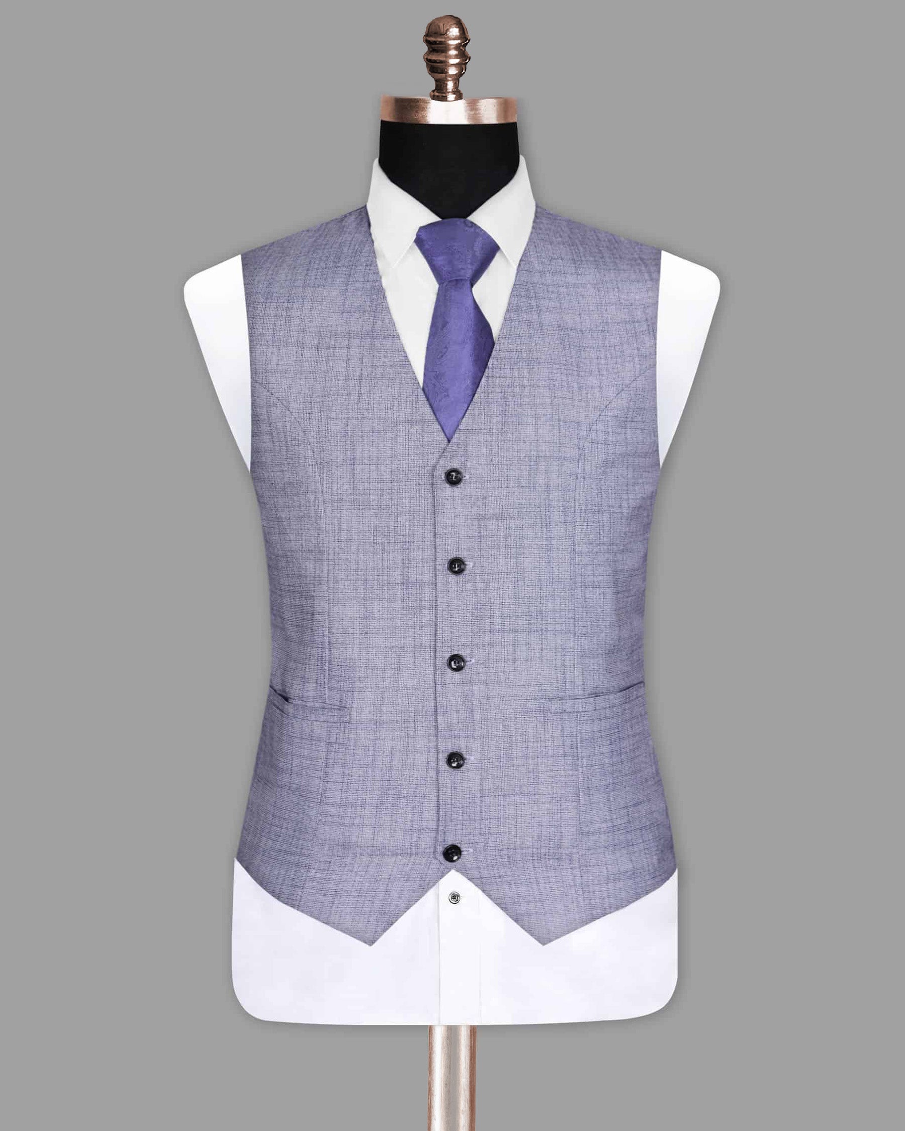 Spun Pearl Purple Subtle Tonal Textured Waistcoat V999-46, V999-52, V999-54, V999-36, V999-38, V999-40, V999-42, V999-44, V999-48, V999-50, V999-56, V999-58, V999-60