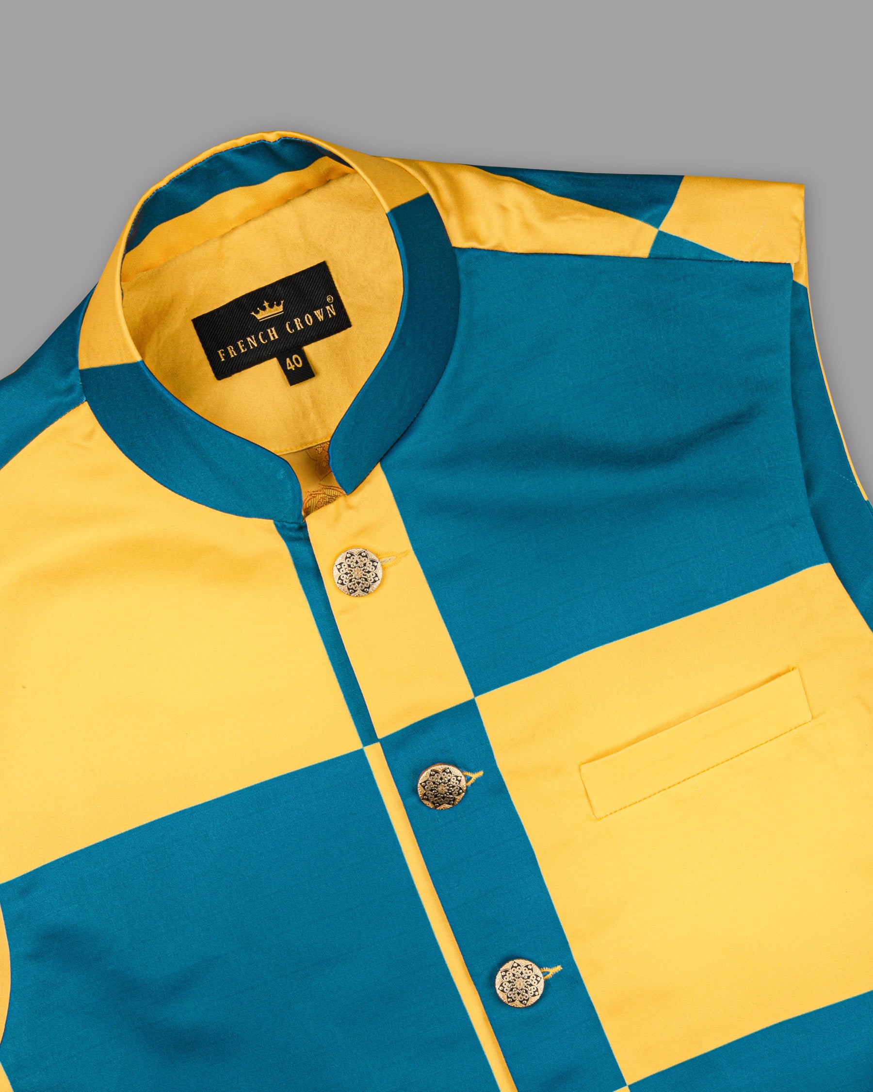 Mosque-Saffron Mango Super Soft Designer Nehru Jacket WC1175-36, WC1175-42, WC1175-38, WC1175-40, WC1175-44, WC1175-46, WC1175-48, WC1175-50, WC1175-56, WC1175-52, WC1175-54, WC1175-58, WC1175-60