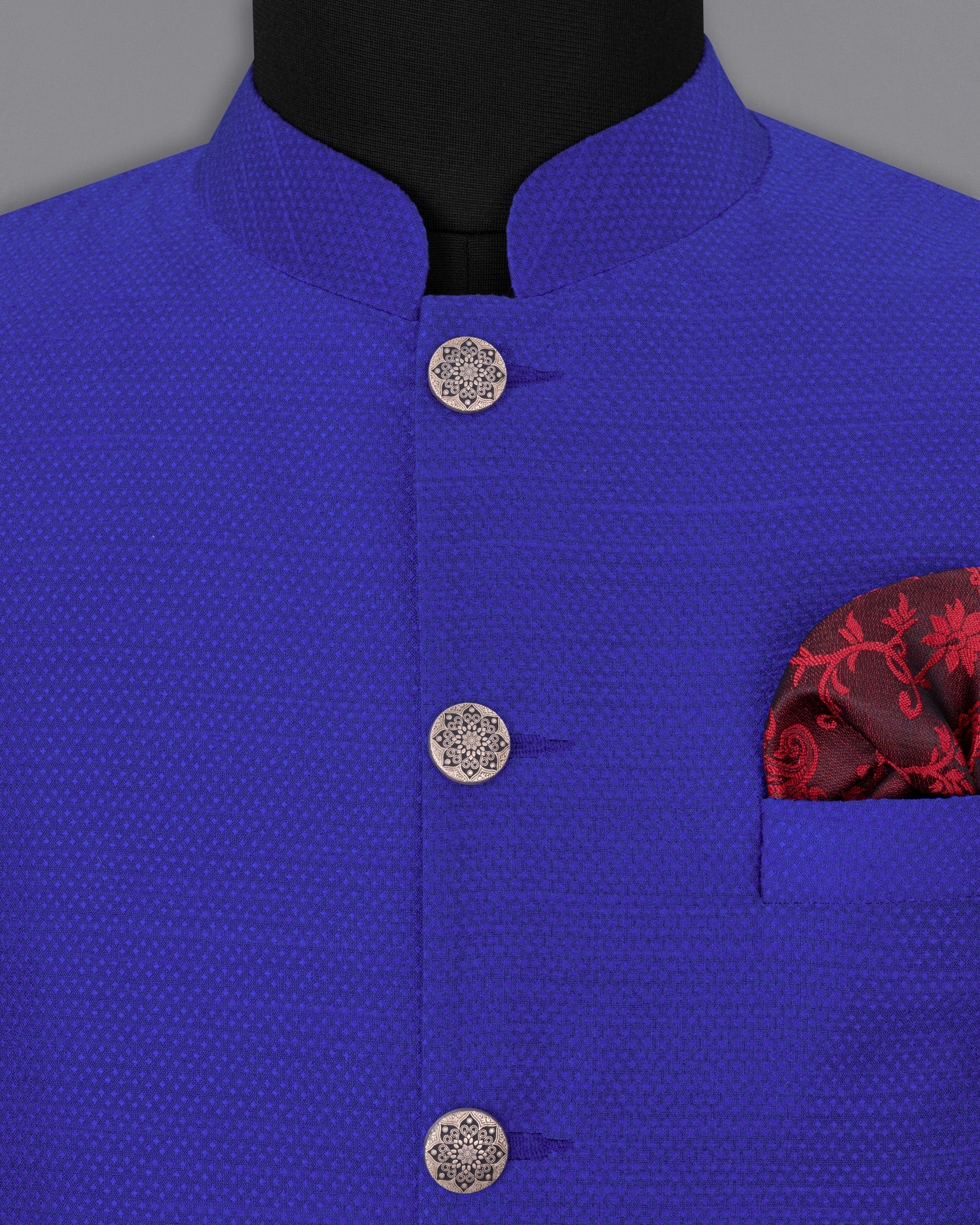 Biscay Blue Super Soft Nehru Jacket WC1639-36, WC1639-38, WC1639-40, WC1639-42, WC1639-44, WC1639-46, WC1639-48, WC1639-50, WC1639-52, WC1639-54, WC1639-56, WC1639-58, WC1639-60