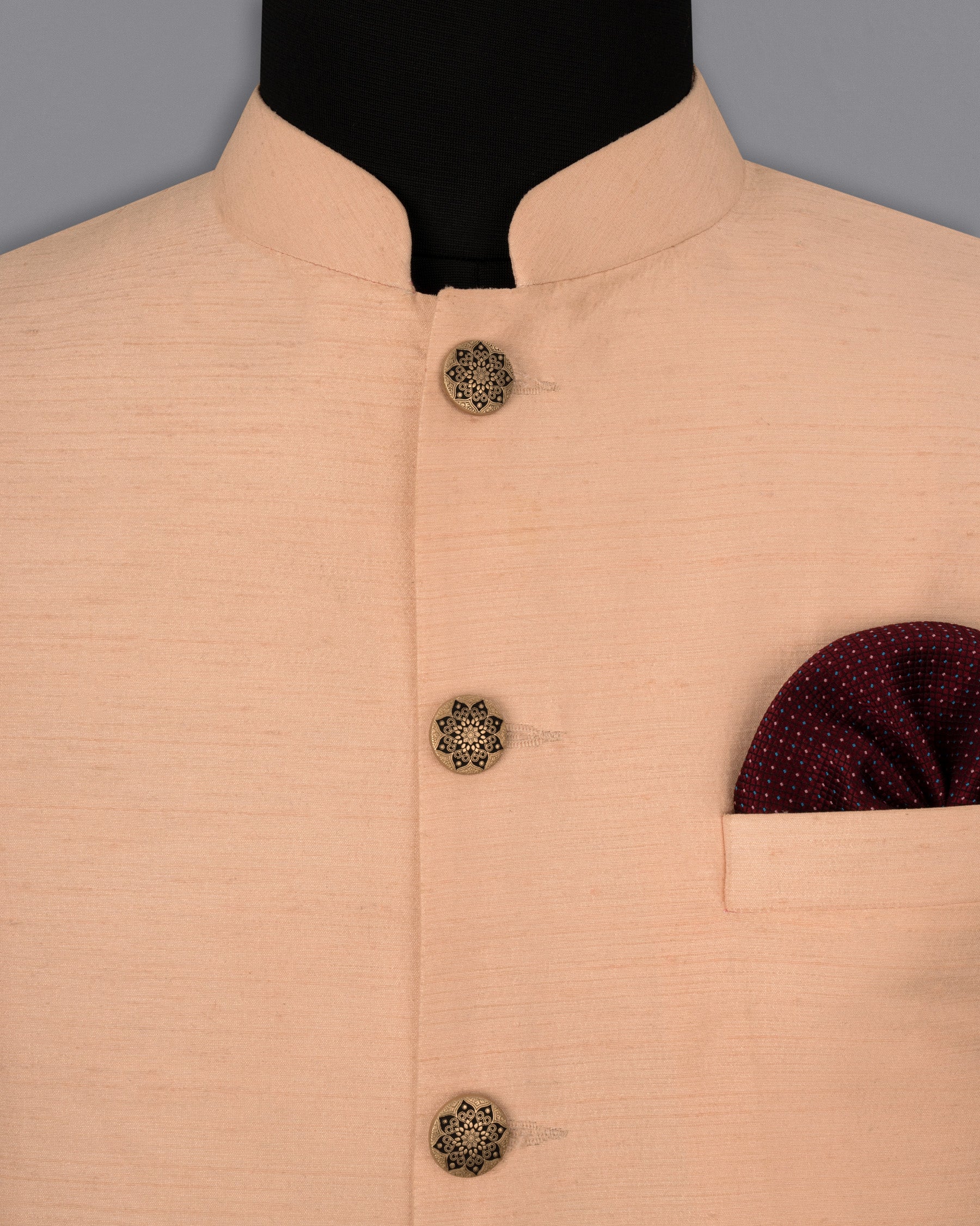 Cashmere Textured  Nehru Jacket WC1645-36, WC1645-38, WC1645-40, WC1645-42, WC1645-44, WC1645-46, WC1645-48, WC1645-50, WC1645-52, WC1645-54, WC1645-56, WC1645-58, WC1645-60