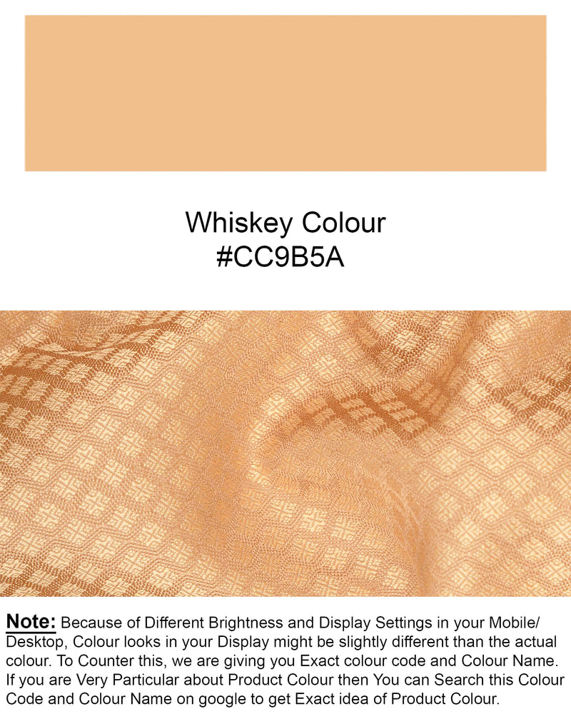 Whiskey Brown Textured Nehru Jacket
