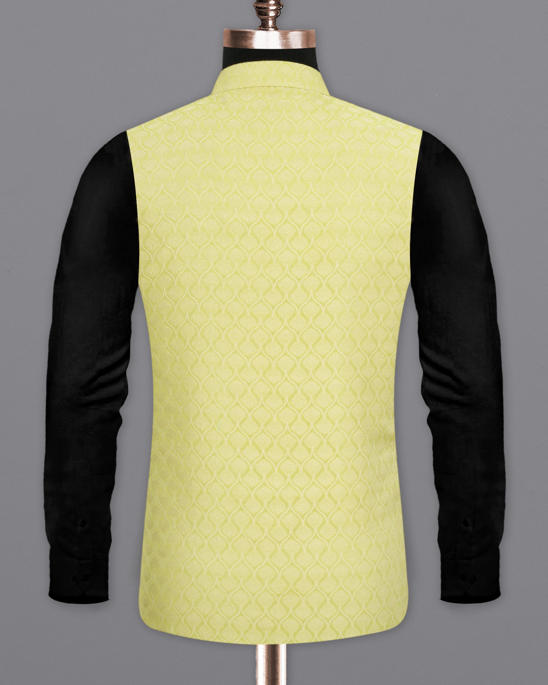 Confetti Yellow Textured Nehru Jacket WC1666-36, WC1666-38, WC1666-40, WC1666-42, WC1666-44, WC1666-46, WC1666-48, WC1666-50, WC1666-52, WC1666-54, WC1666-56, WC1666-58, WC1666-60