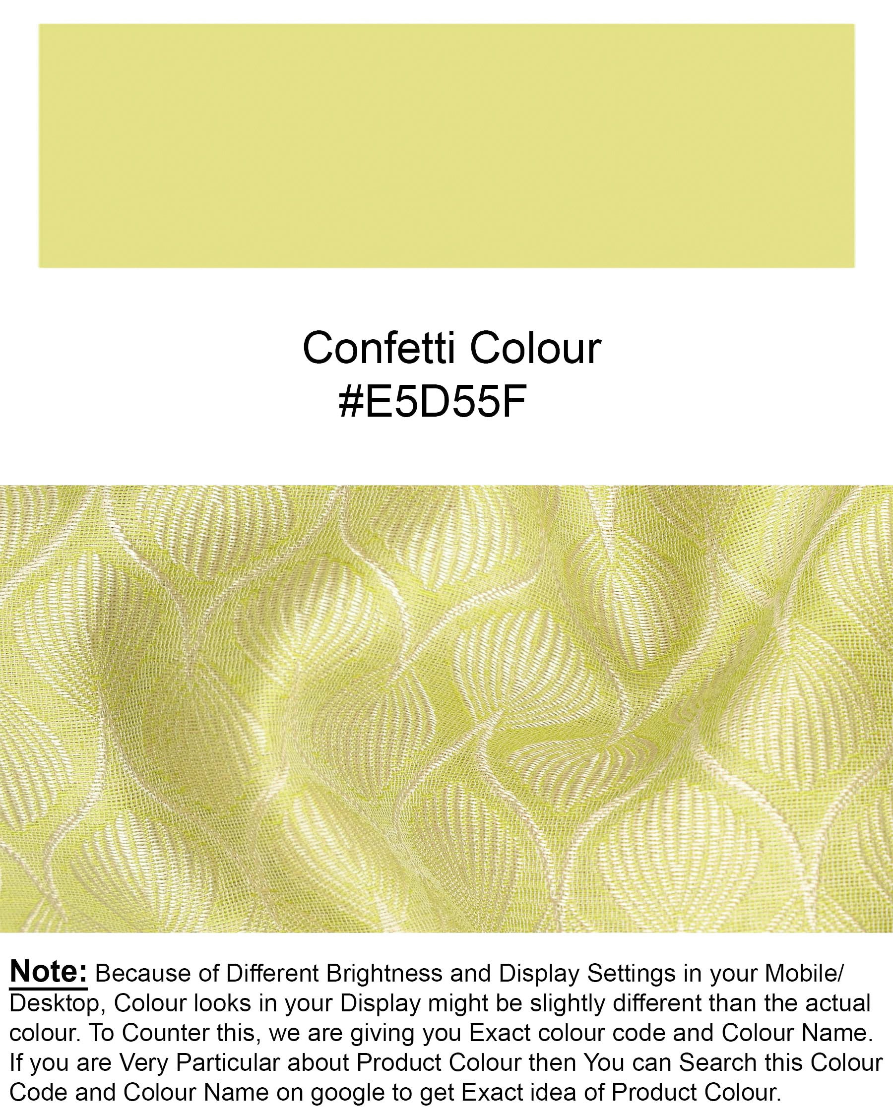 Confetti Yellow Textured Nehru Jacket WC1666-36, WC1666-38, WC1666-40, WC1666-42, WC1666-44, WC1666-46, WC1666-48, WC1666-50, WC1666-52, WC1666-54, WC1666-56, WC1666-58, WC1666-60