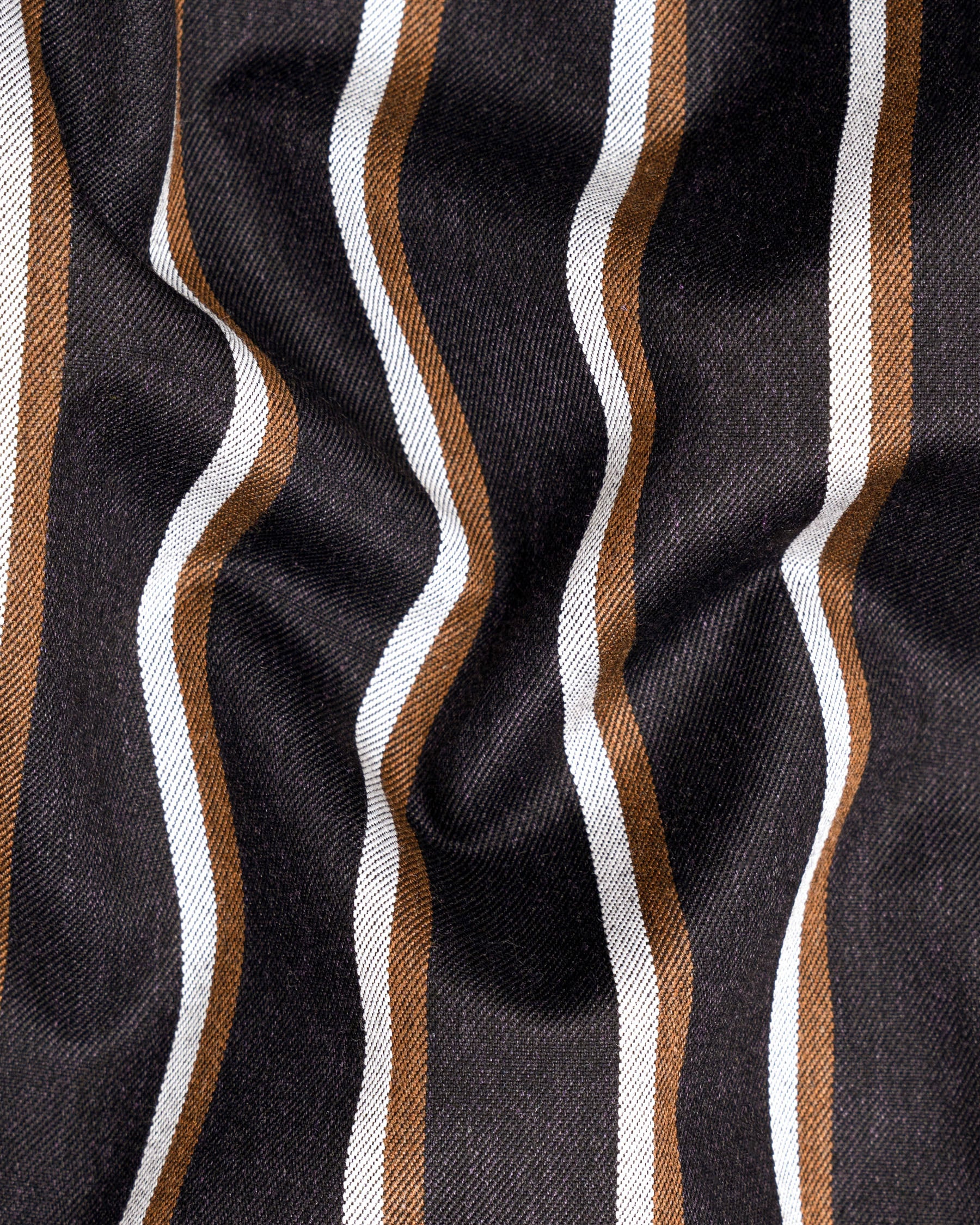 Thunder Brown Striped Nehru Jacket
