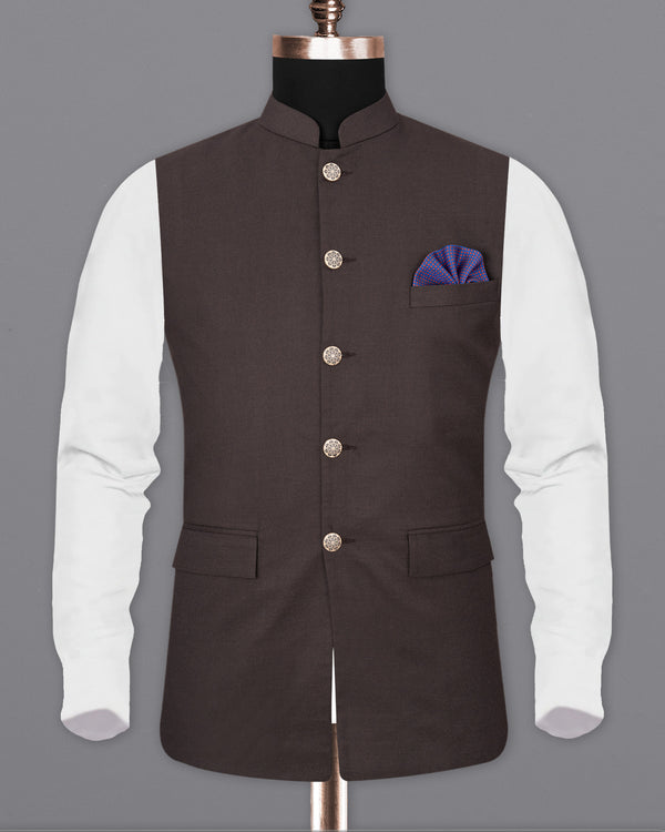 Piano Brown Nehru Jacket WC1829-36, WC1829-38, WC1829-40, WC1829-42, WC1829-44, WC1829-46, WC1829-48, WC1829-50, WC1829-52, WC1829-54, WC1829-56, WC1829-58, WC1829-60