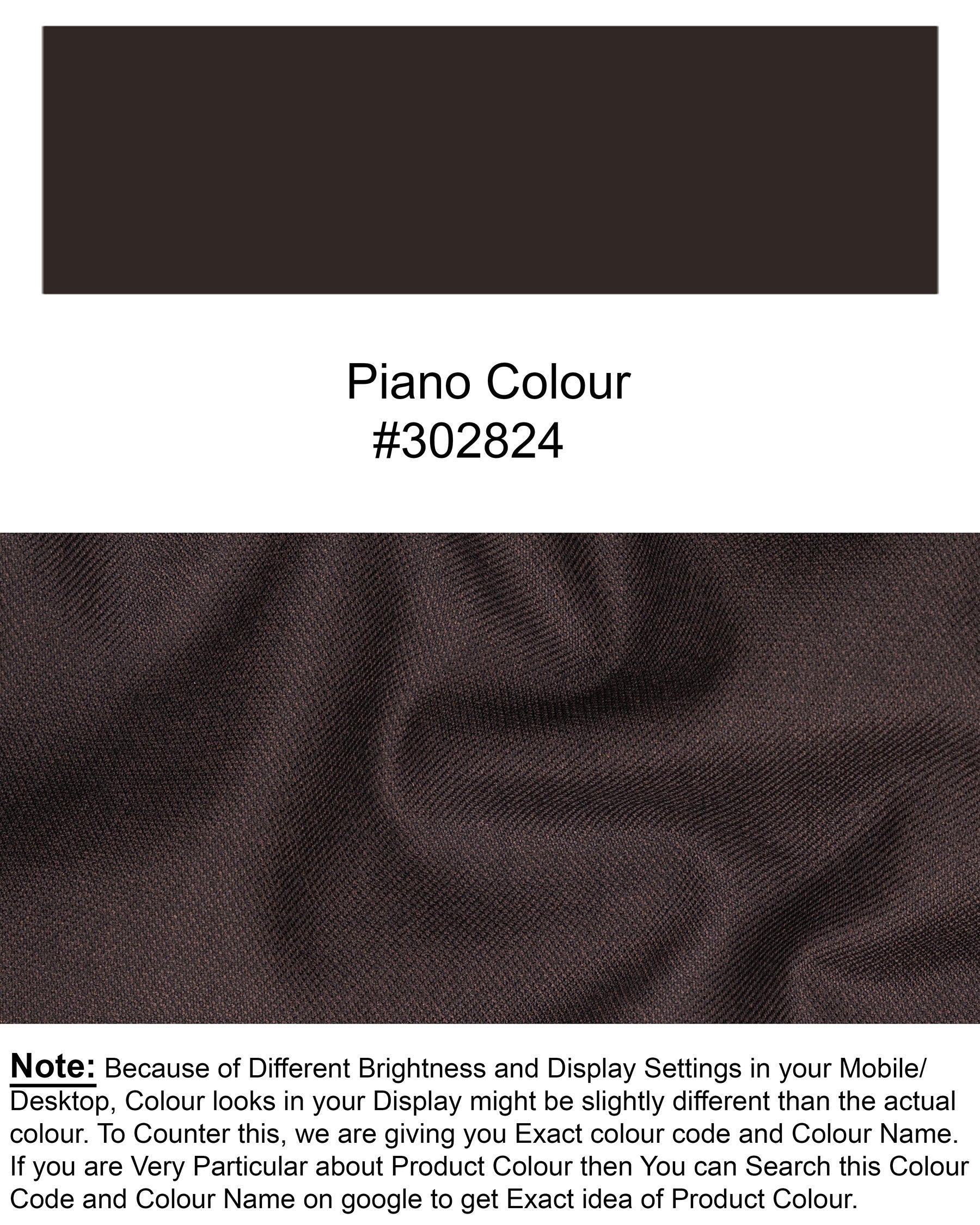 Piano Brown Nehru Jacket WC1629-36, WC1629-38, WC1629-40, WC1629-42, WC1629-44, WC1629-46, WC1629-48, WC1629-50, WC1629-52, WC1629-54, WC1629-56, WC1629-58, WC1629-60