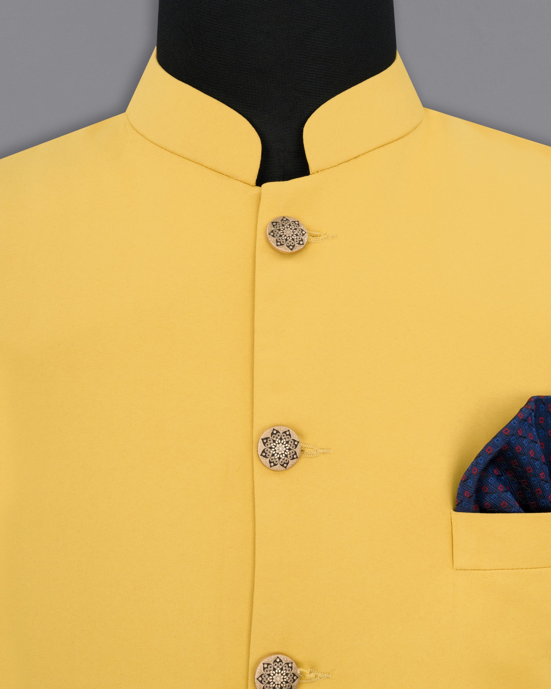 Rob Roy Yellow Nehru Jacket WC1854-36, WC1854-38, WC1854-40, WC1854-42, WC1854-44, WC1854-46, WC1854-48, WC1854-50, WC1854-52, WC1854-54, WC1854-56, WC1854-58, WC1854-60