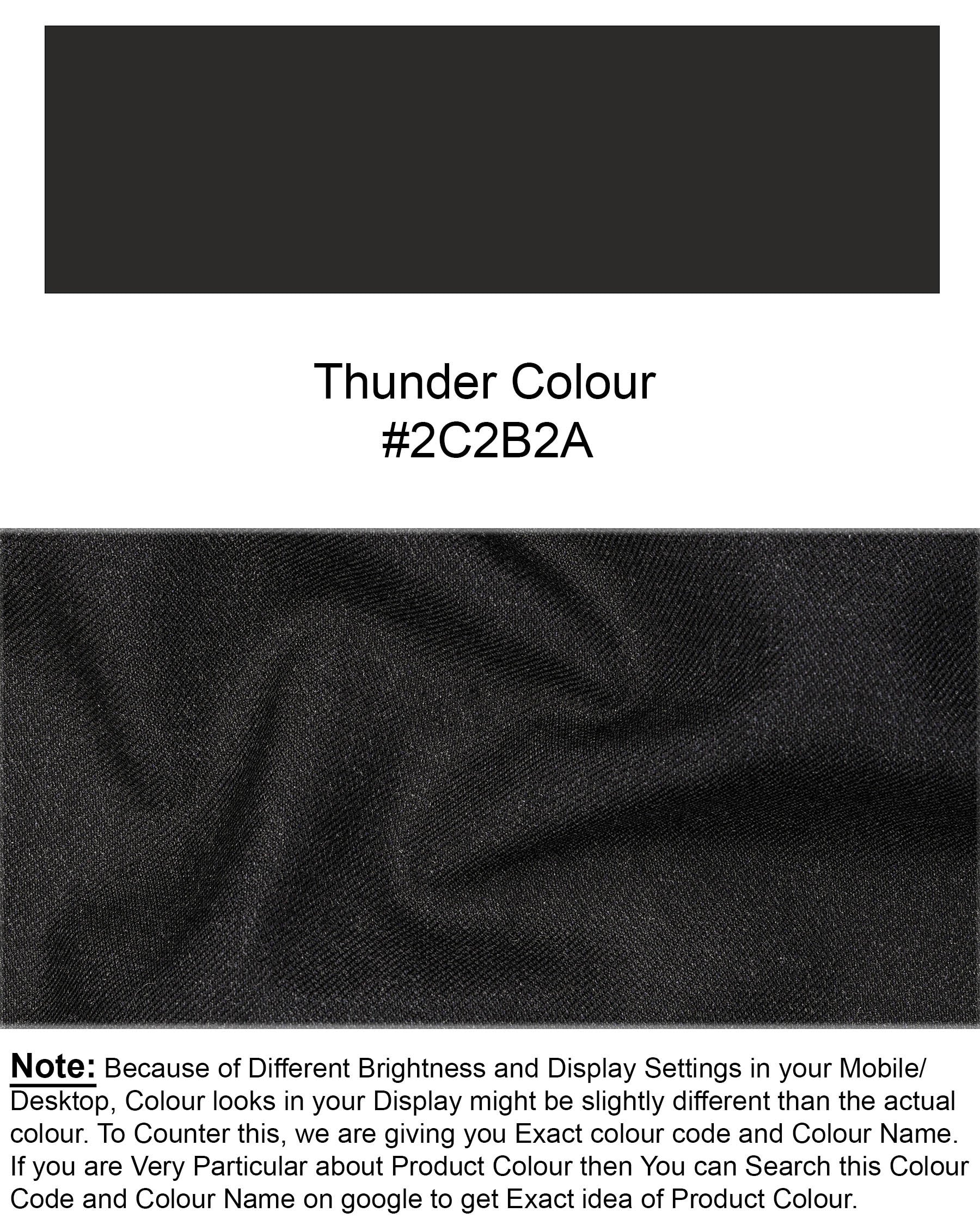 Thunder Black Nehru Jacket WC1863-36, WC1863-38, WC1863-40, WC1863-42, WC1863-44, WC1863-46, WC1863-48, WC1863-50, WC1863-52, WC1863-54, WC1863-56, WC1863-58, WC1863-60