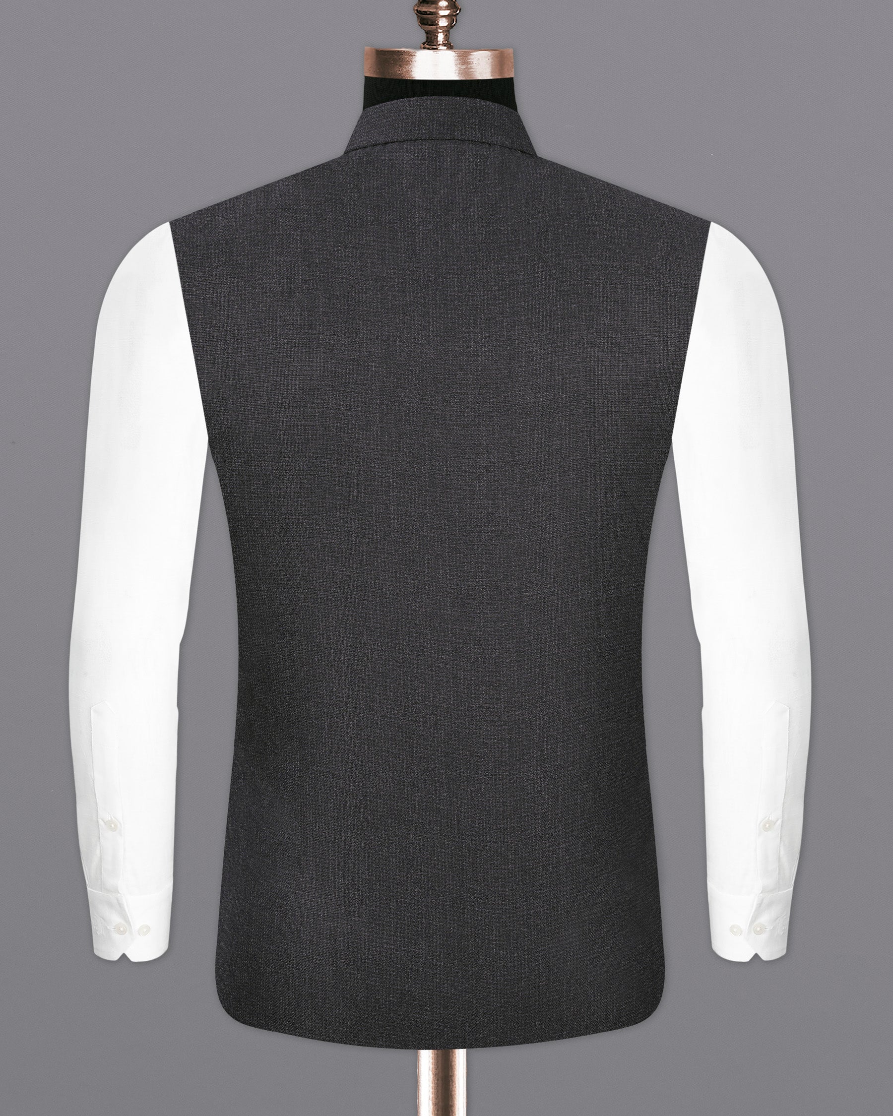 Piano Gray Textured Nehru Jacket WC1956-36, WC1956-38, WC1956-40, WC1956-42, WC1956-44, WC1956-46, WC1956-48, WC1956-50, WC1956-52, WC1956-54, WC1956-56, WC1956-58, WC1956-60