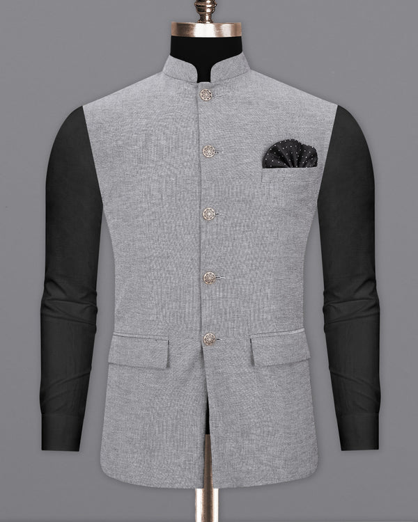 Star Dust Gray Cotton Nehru Jacket WC1957-36, WC1957-38, WC1957-40, WC1957-42, WC1957-44, WC1957-46, WC1957-48, WC1957-50, WC1957-52, WC1957-54, WC1957-56, WC1957-58, WC1957-60