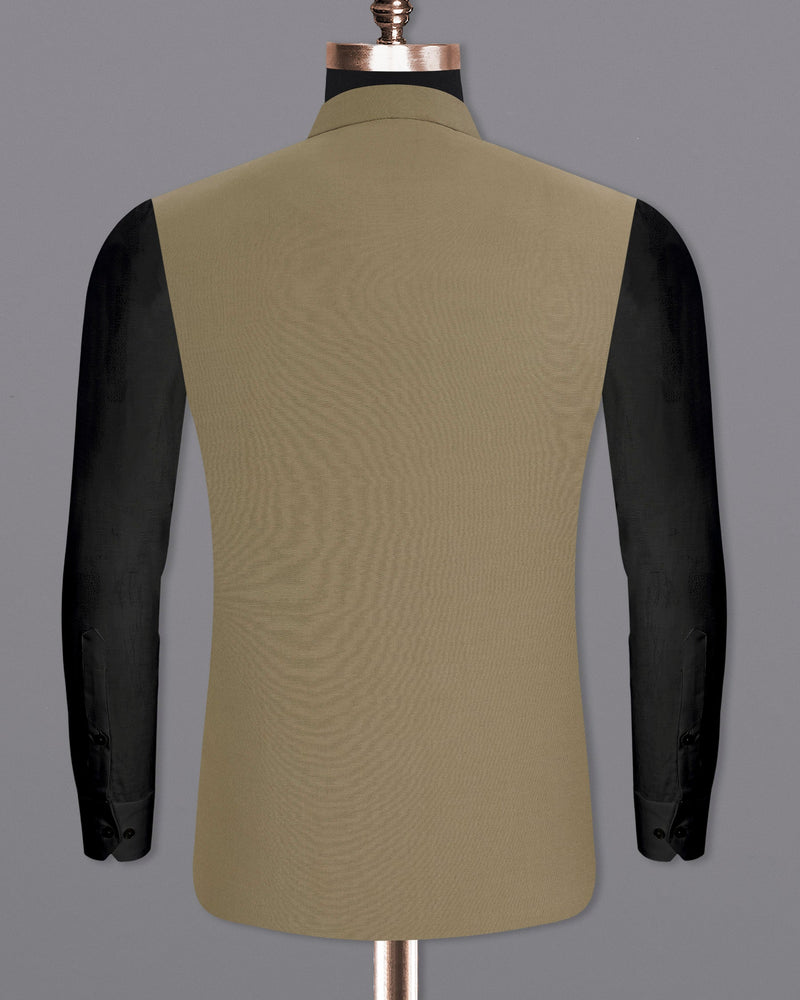 Shadow Brown Textured Nehru Jacket WC1974-36, WC1974-38, WC1974-40, WC1974-42, WC1974-44, WC1974-46, WC1974-48, WC1974-50, WC1974-52, WC1974-54, WC1974-56, WC1974-58, WC1974-60
