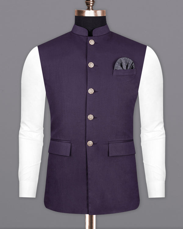 Tolopea Dark Purple Nehru Jacket WC2020-36, WC2020-38, WC2020-40, WC2020-42, WC2020-44, WC2020-46, WC2020-48, WC2020-50, WC2020-52, WC2020-54, WC2020-56, WC2020-58, WC2020-60