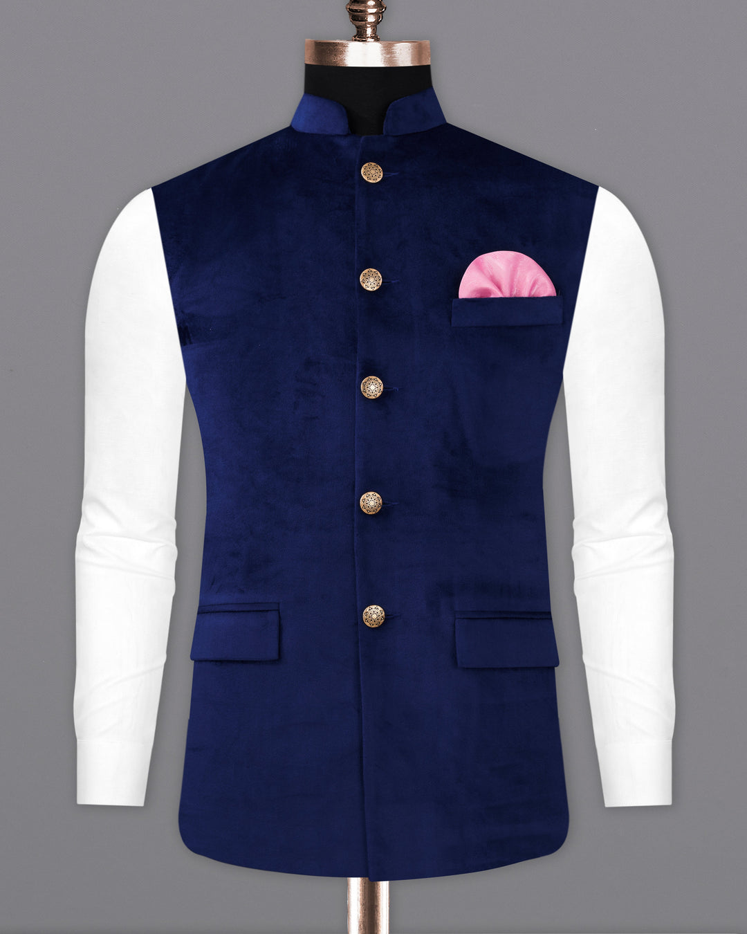 Designer Business Baby Blue Pinstripe Suit Jacket Vest Slim Fit 44