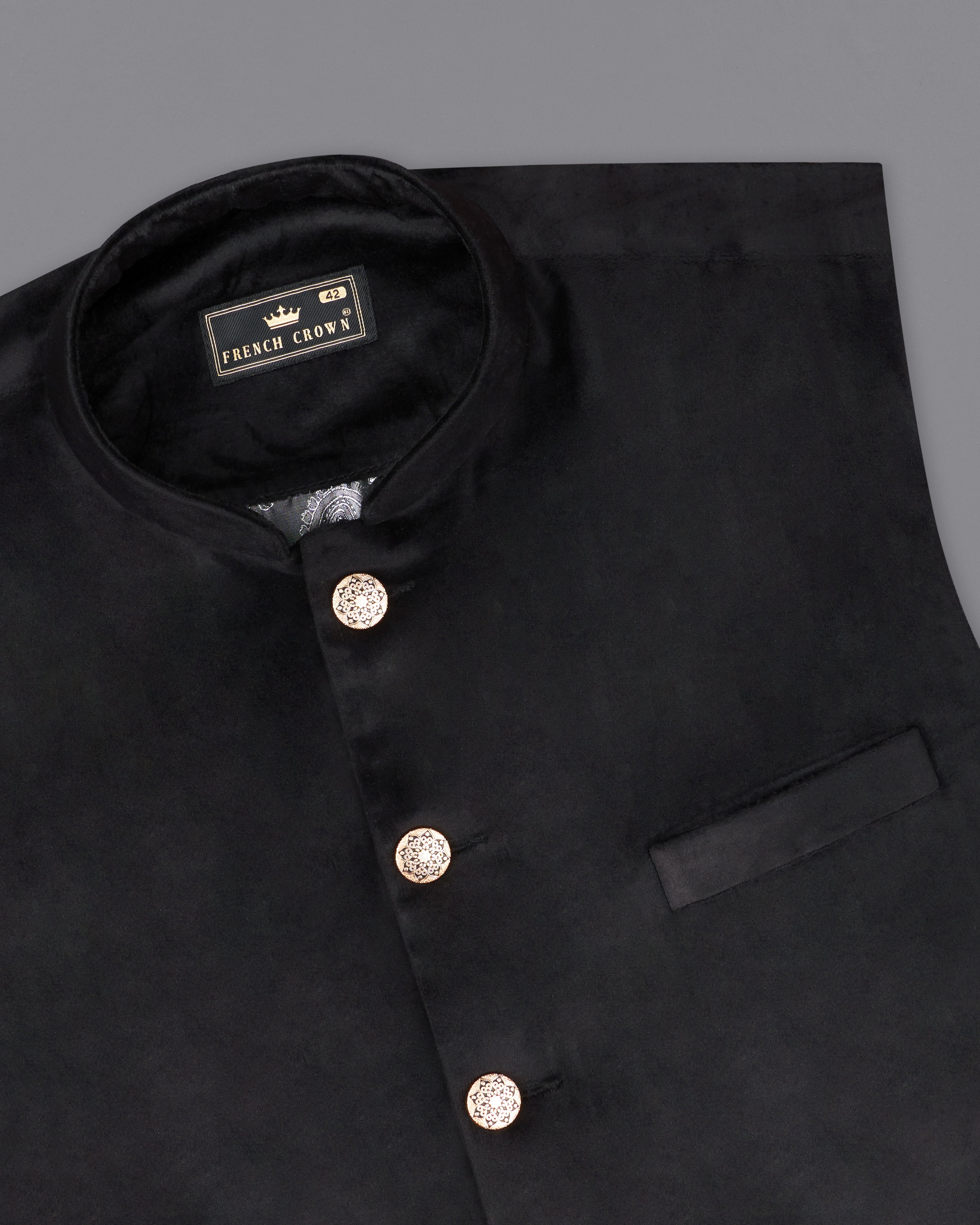 Black velvet clearance nehru jacket