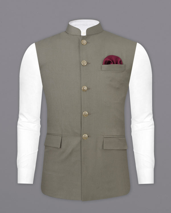 Sandstone Brown Nehru Jacket WC2503-38, WC2503-39, WC2503-40, WC2503-42, WC2503-44, WC2503-46, WC2503-48, WC2503-50, WC2503-52