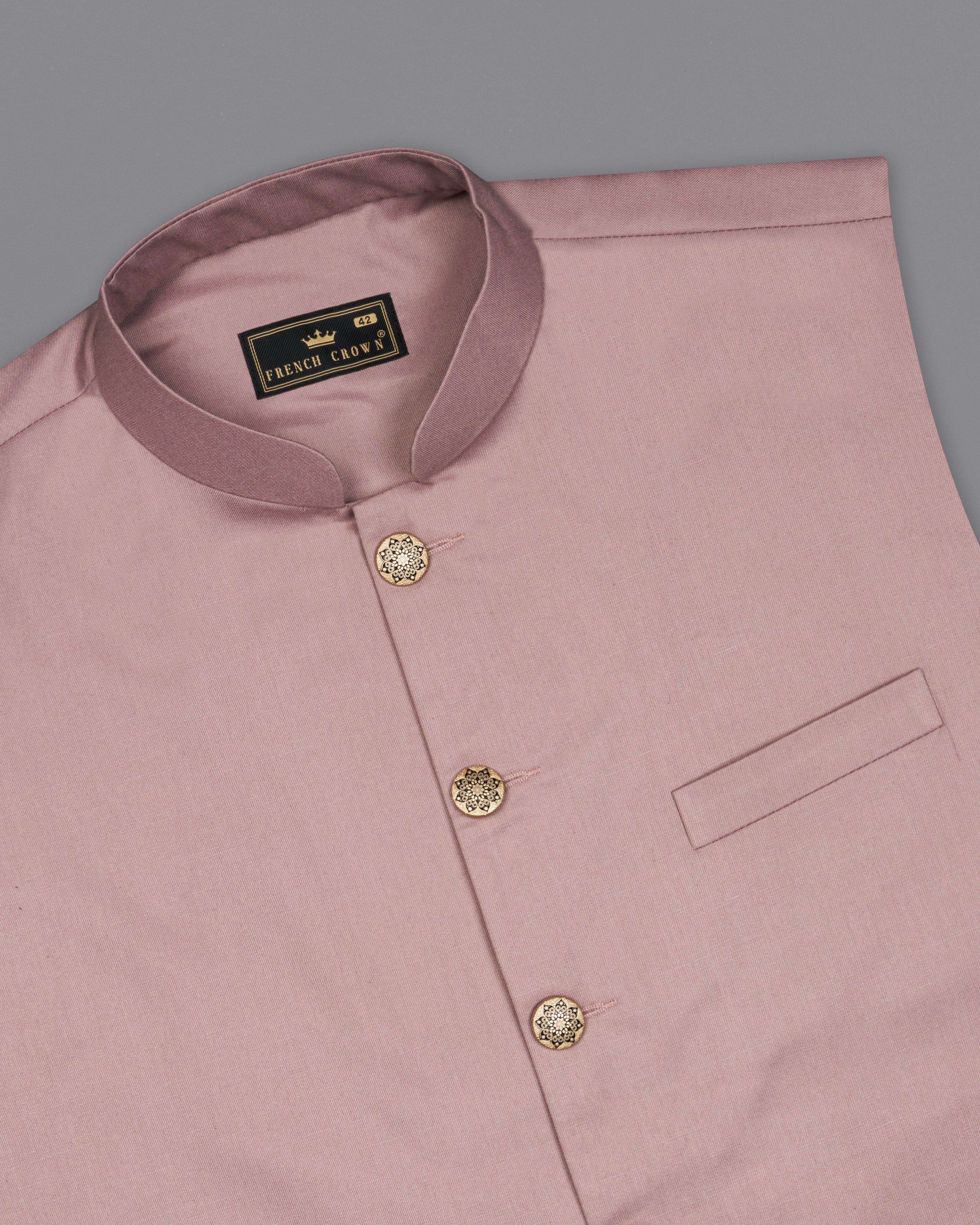 Thatch Light Pink Nehru Jacket WC2719-36, WC2719-38, WC2719-40, WC2719-42, WC2719-44, WC2719-46, WC2719-48, WC2719-50, WC2719-52, WC2719-54, WC2719-56, WC2719-58, WC2719-60