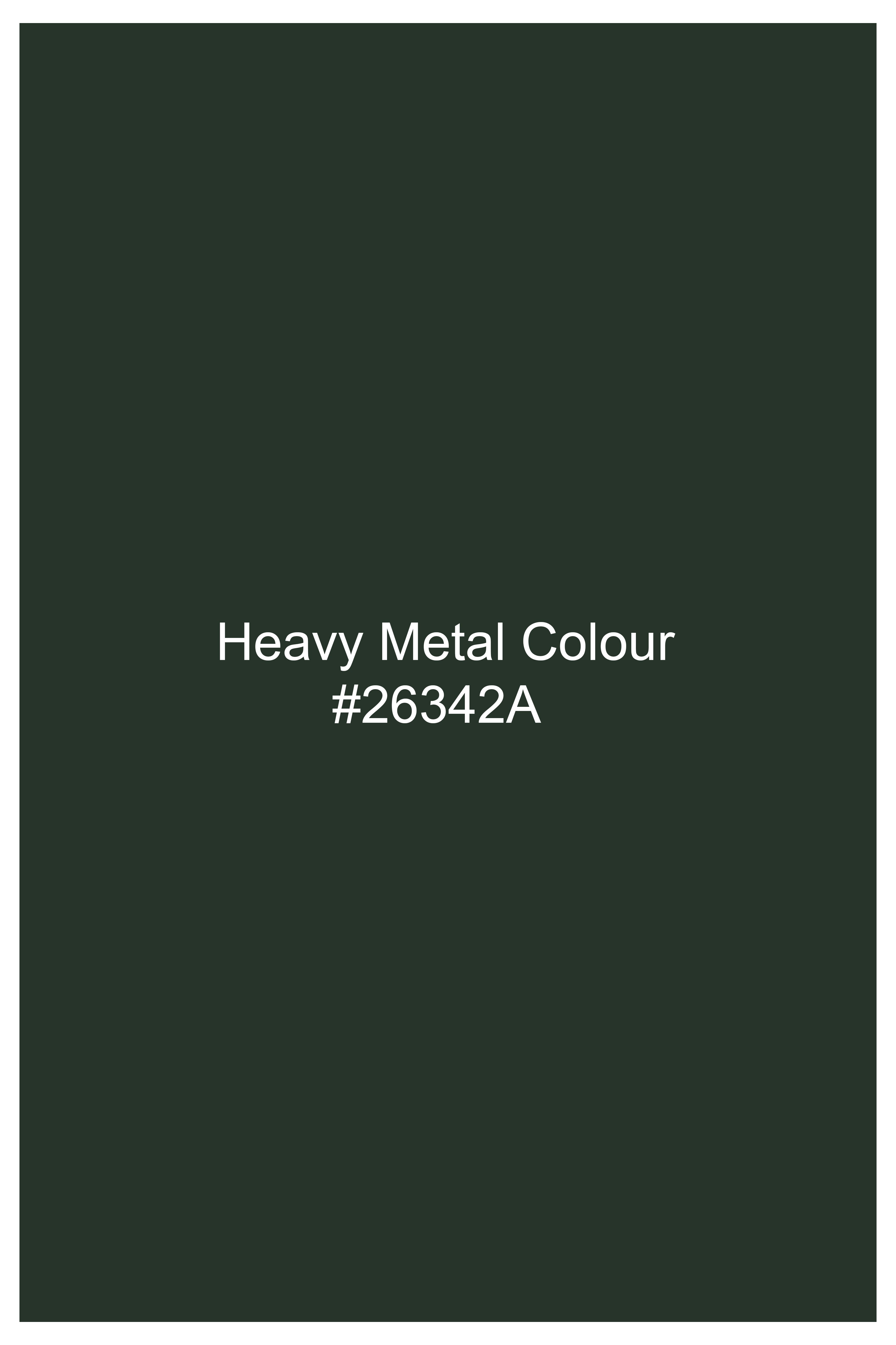 Heavy Metal Green Premium Cotton Stretchable Traveler Nehru Jacket WC2776-36, WC2776-38, WC2776-40, WC2776-42, WC2776-44, WC2776-46, WC2776-48, WC2776-50, WC2776-52, WC2776-54, WC2776-56, WC2776-58, WC2776-60
