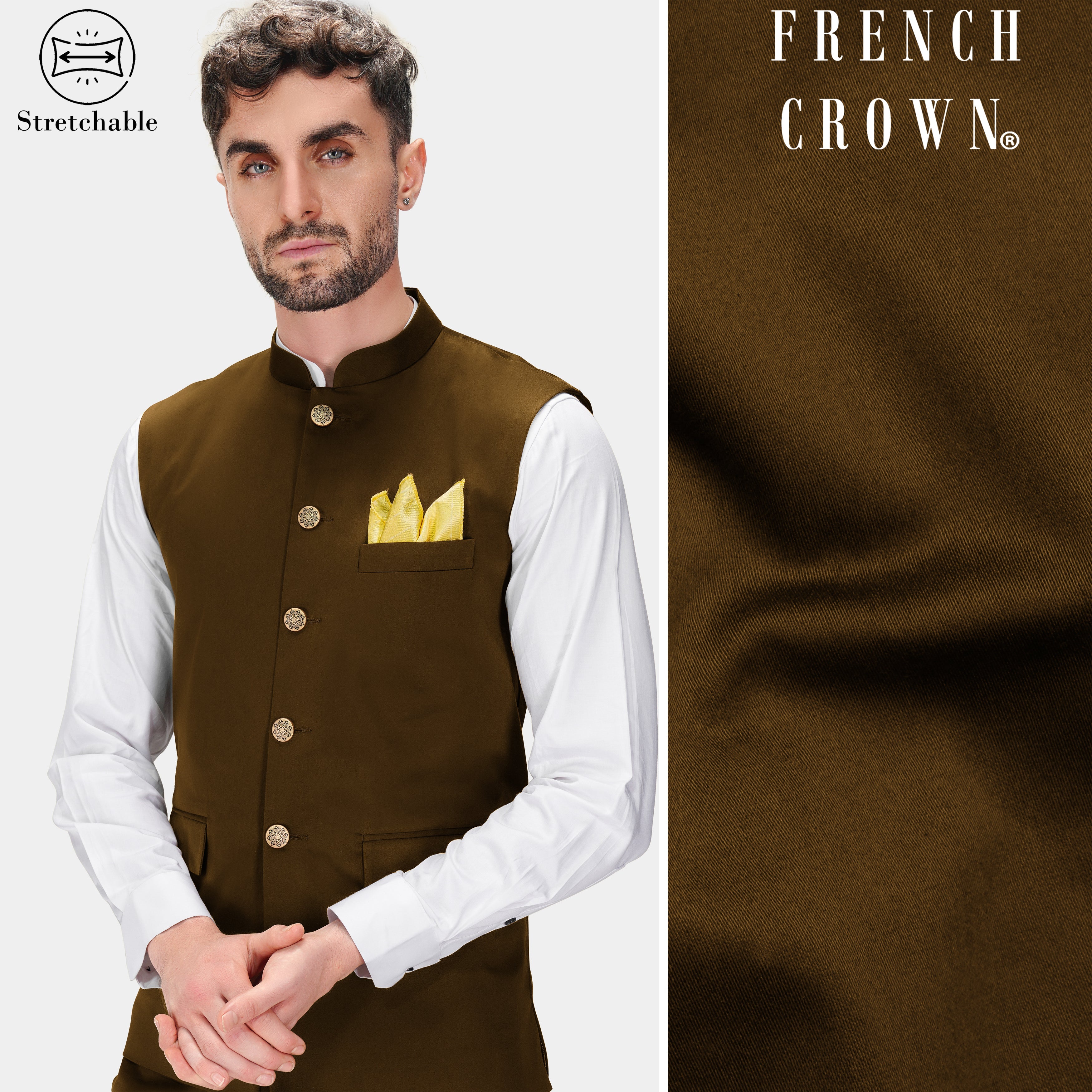 Buy Kisah Rust Brown Bhagalpur Nehru Jacket - Nehru Jackets for Men 6672732  | Myntra