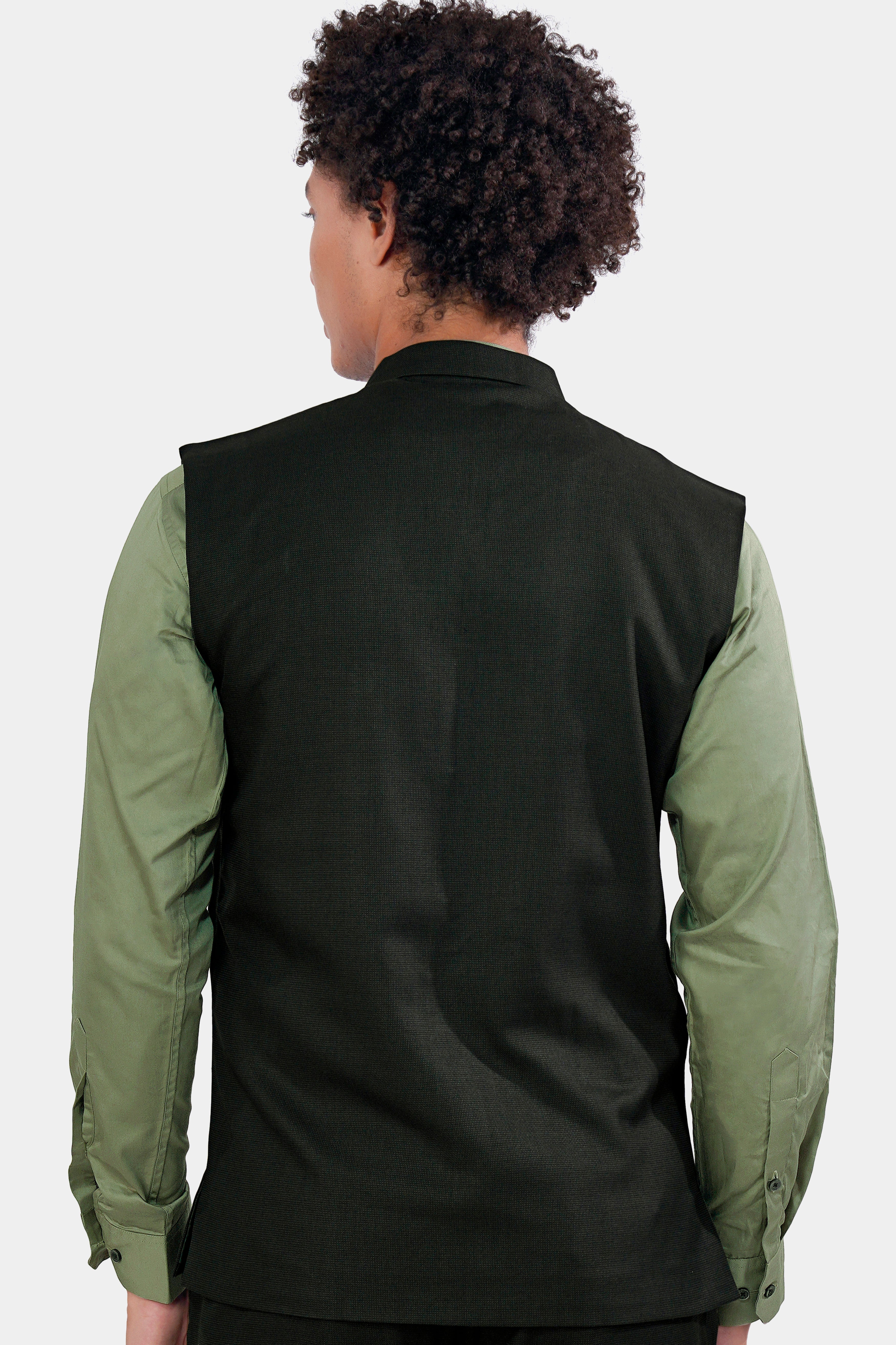 Kaitoke Green Wool Rich Nehru Jacket WC2961-36, WC2961-38, WC2961-40, WC2961-42, WC2961-44, WC2961-46, WC2961-48, WC2961-50, WC2961-52, WC2961-54, WC2961-56, WC2961-58, WC2961-60