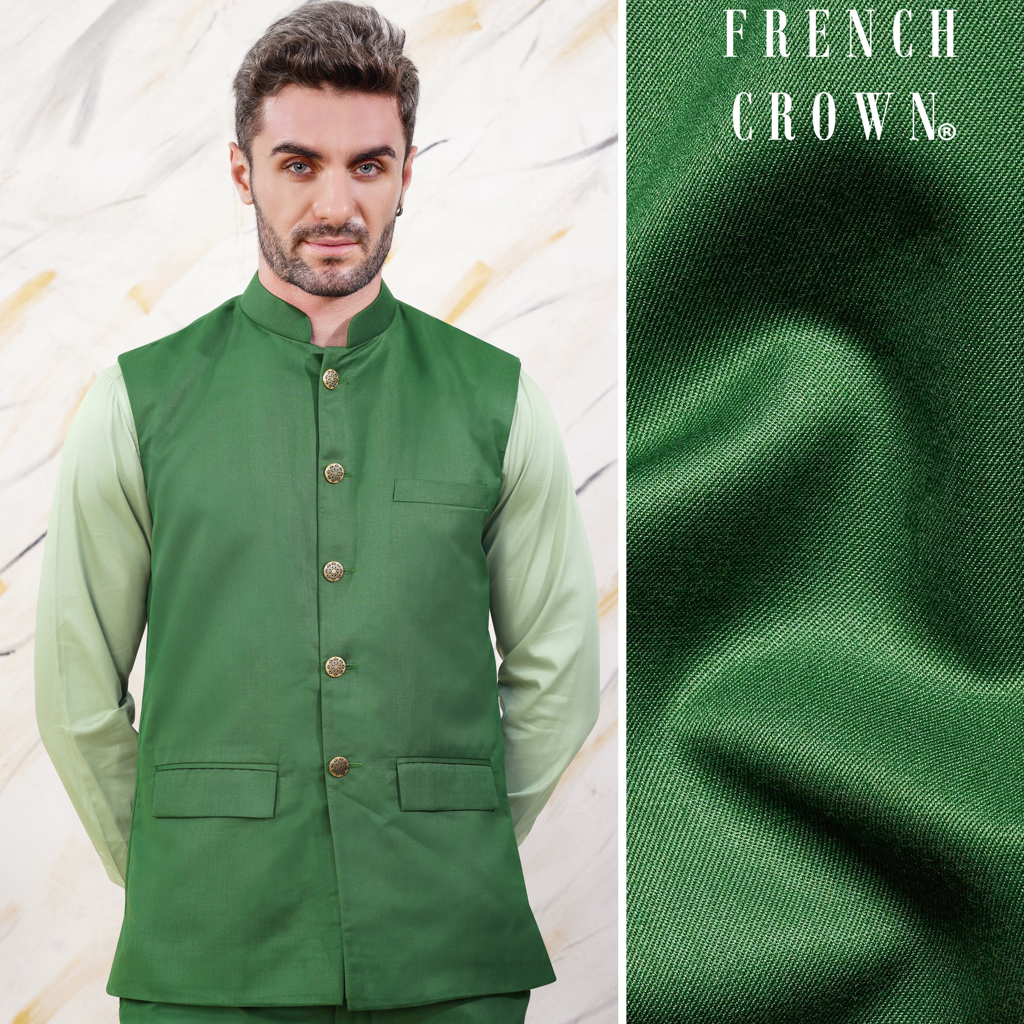 Readymade Dark Green Nehru Jacket Set For Men | Jackets, Nehru jackets, Nehru  jacket for men