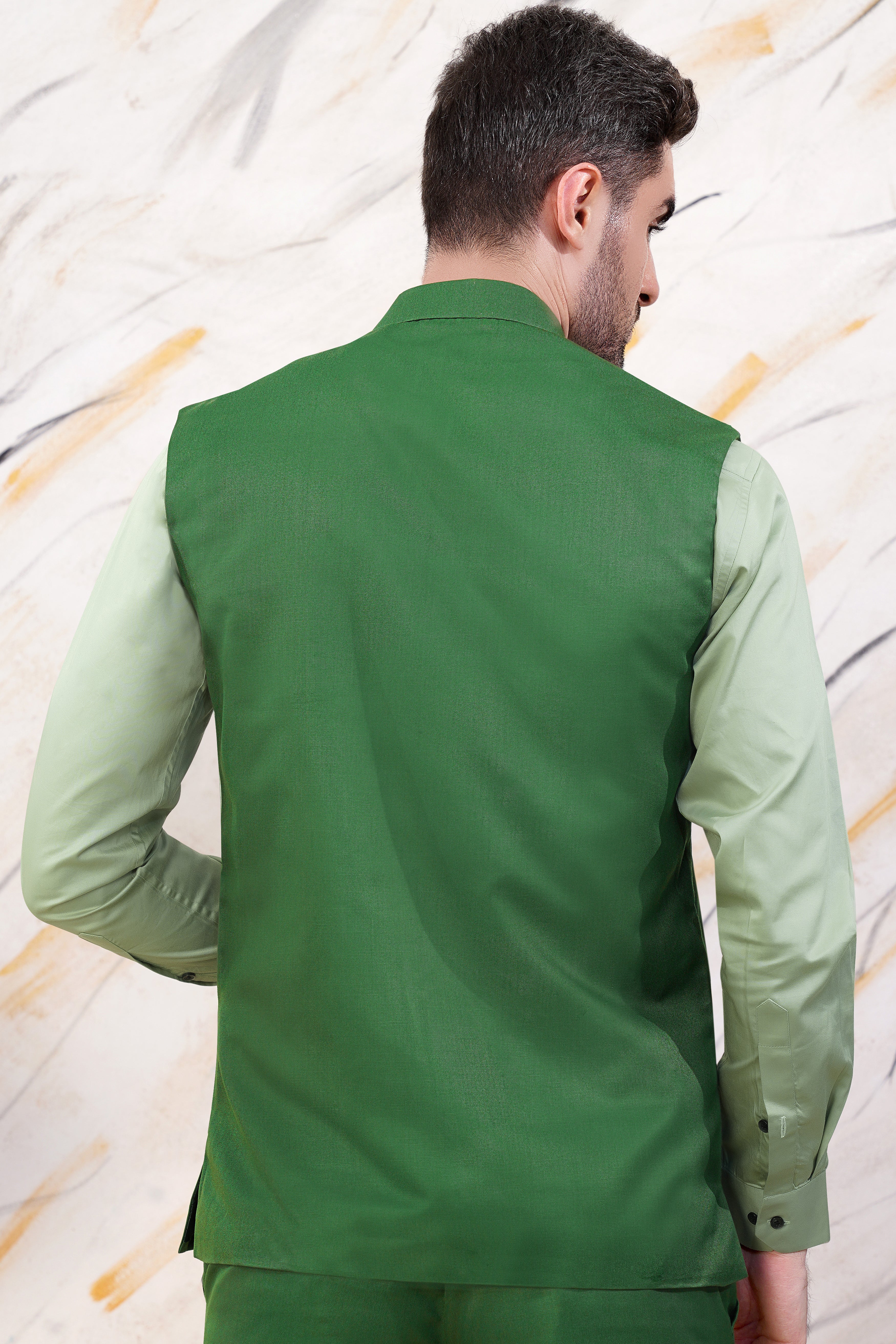 eloria Men Embroidered Green Nehru Jacket for Partywear Festival Waistcoat  Indian Vest Blazer Embroidery Design - Walmart.com