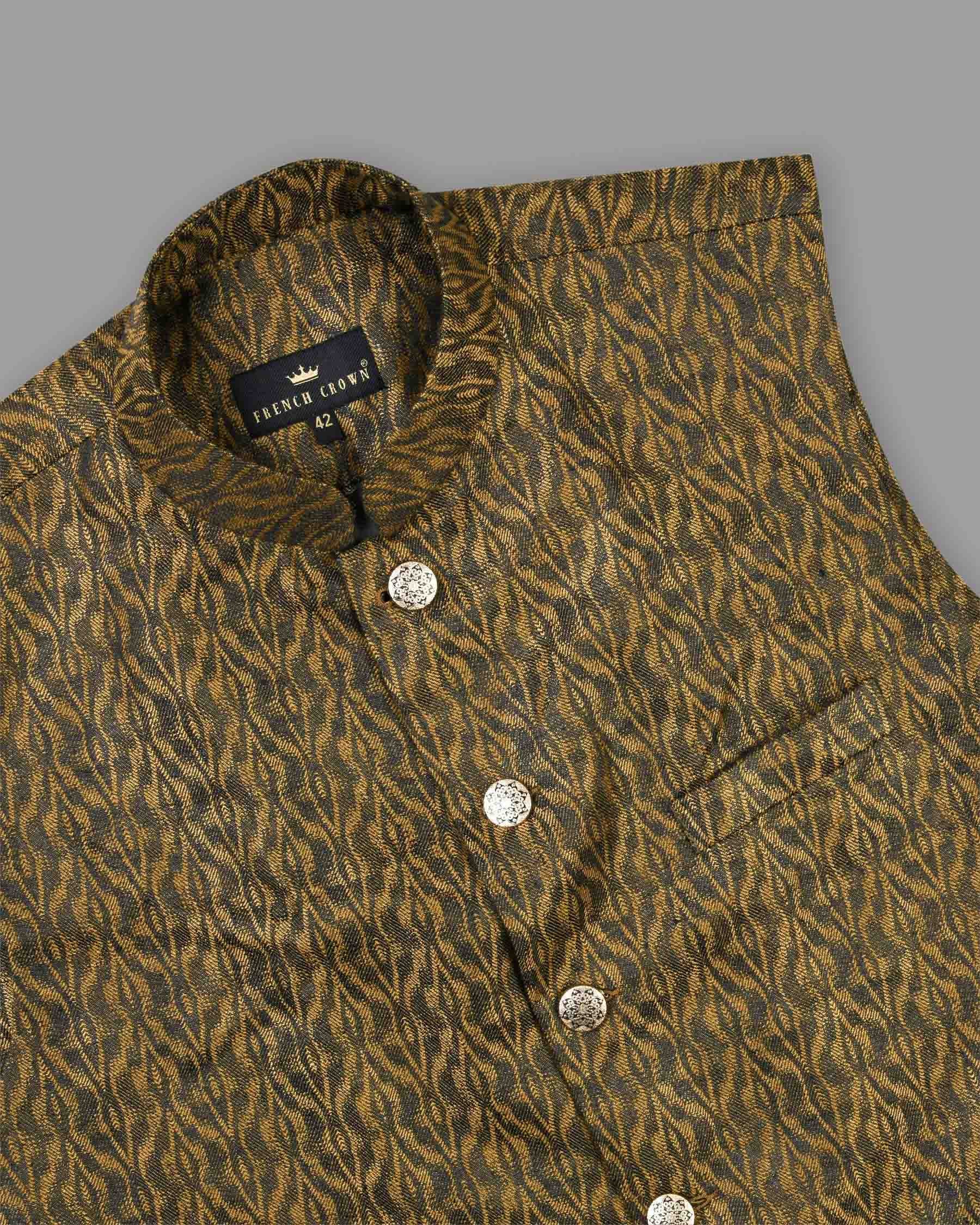 Brown Snake Skin jacquard Patterned Designer Waistcoat WC873-36, WC873-38, WC873-50, WC873-44, WC873-46, WC873-48, WC873-56, WC873-60, WC873-58, WC873-42, WC873-52, WC873-54, WC873-40