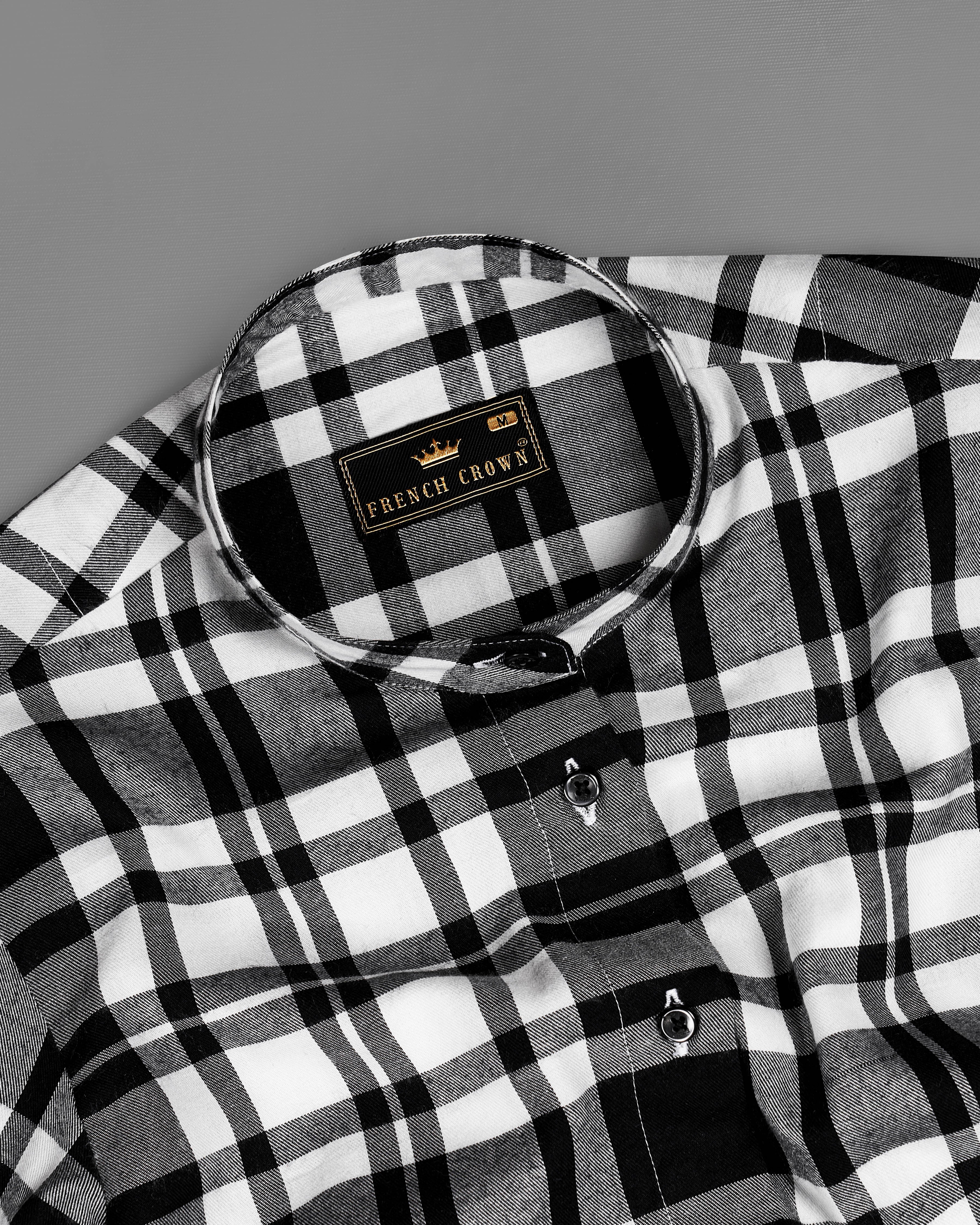 Jade Black and White Plaid Premium Cotton Shirt WS004-M-BLK-32, WS004-M-BLK-34, WS004-M-BLK-36, WS004-M-BLK-38, WS004-M-BLK-40, WS004-M-BLK-42