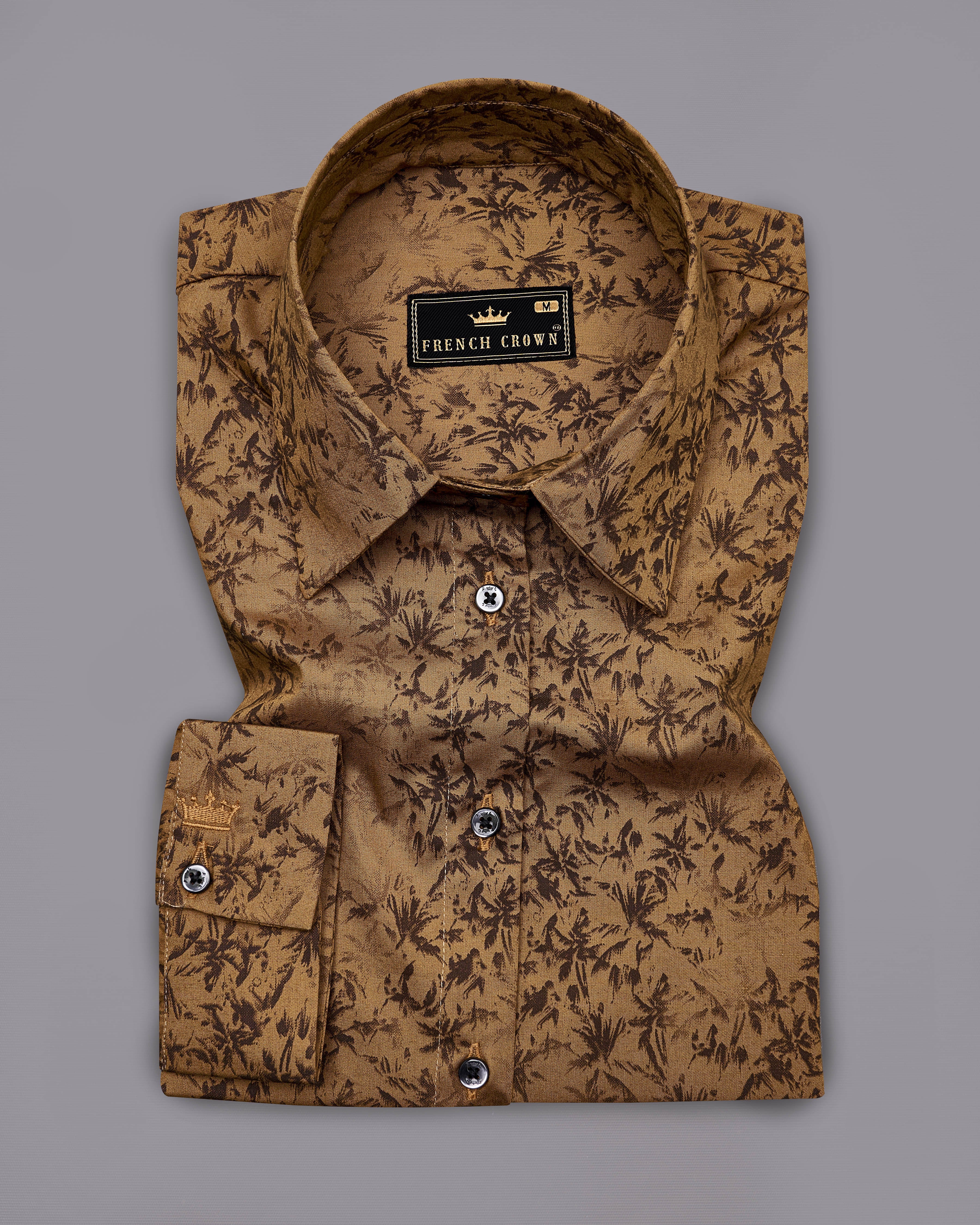 Palliser Brown Ditsy Printed Premium Cotton Shirt WS011-BLK-32, WS011-BLK-34, WS011-BLK-36, WS011-BLK-38, WS011-BLK-40, WS011-BLK-42