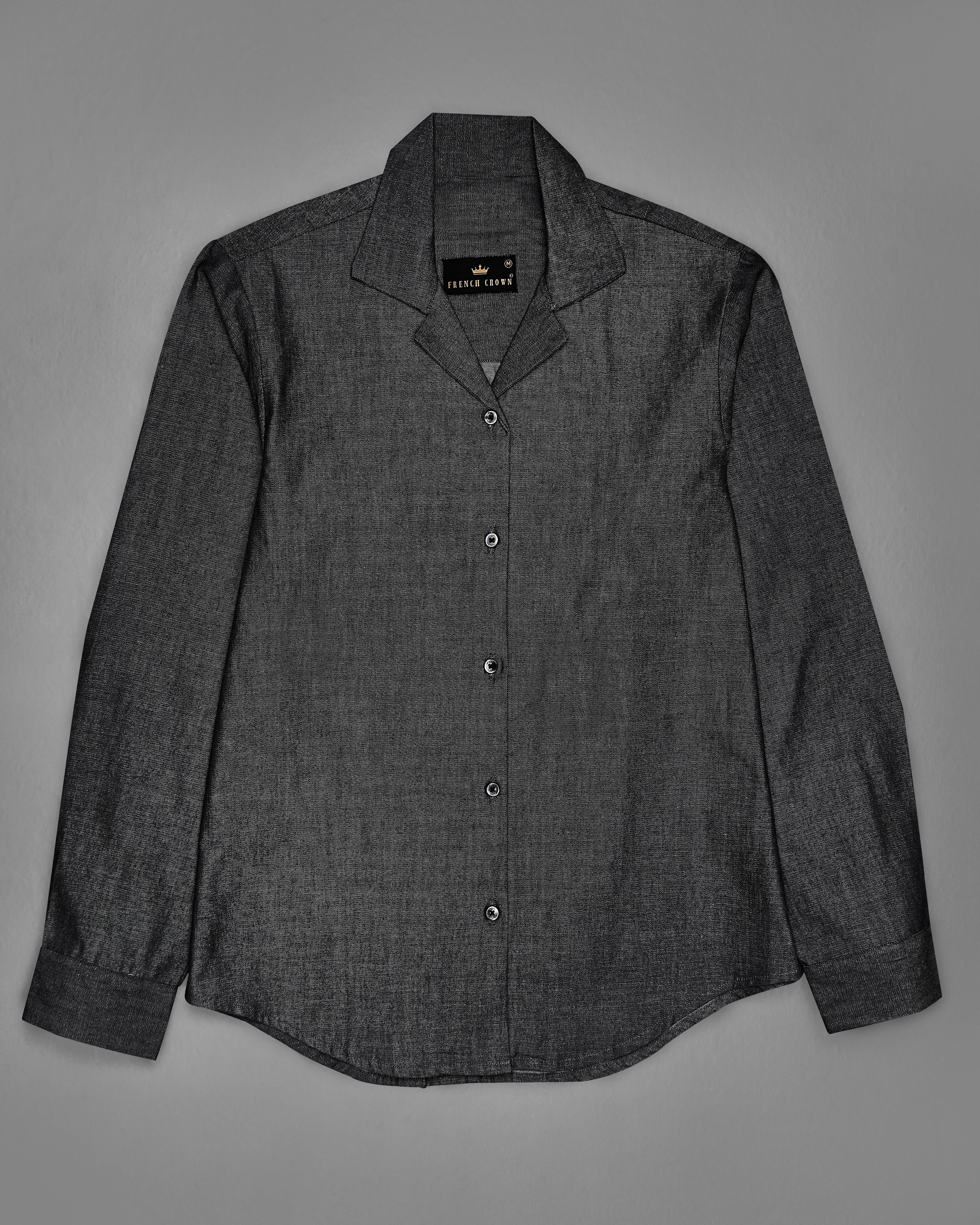 Iridium Gray Premium Cotton Denim Shirt