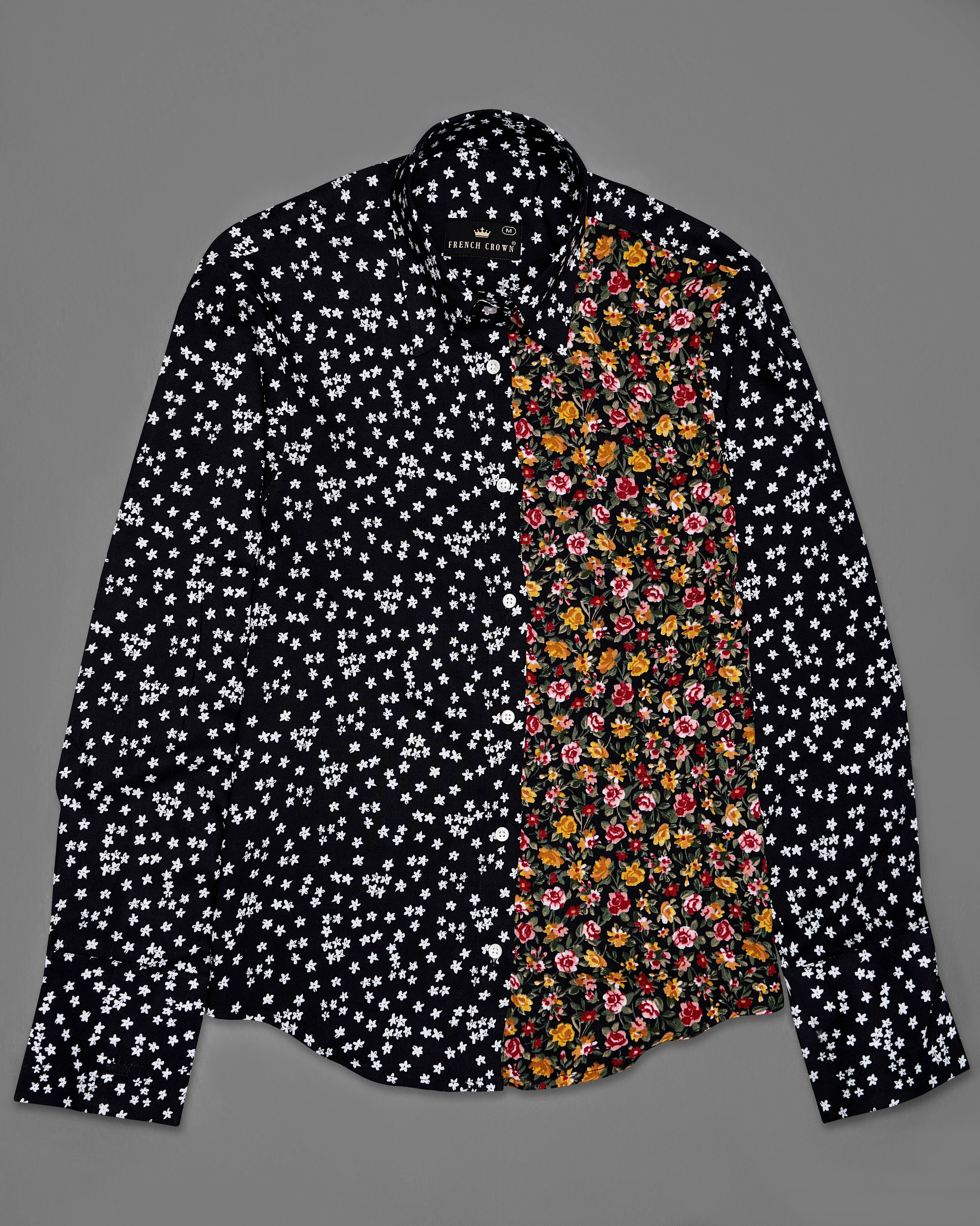 Jade Black Ditsy Printed Premium Cotton Shirt WS017-M-32, WS017-M-34, WS017-M-36, WS017-M-38, WS017-M-40, WS017-M-42