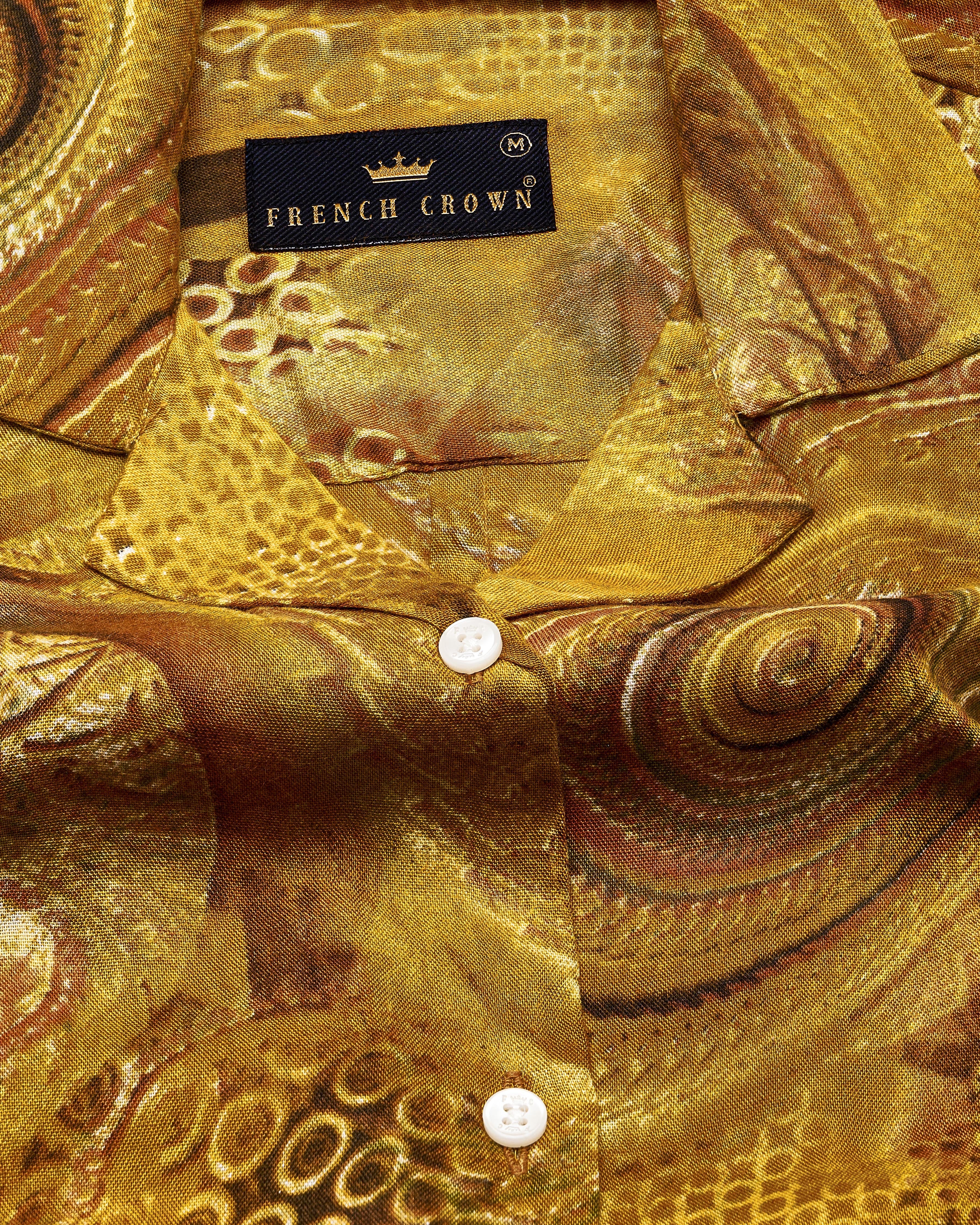 Alpine and Reno Brown Printed Premium Tencel Shirt WS019-32, WS019-34, WS019-36, WS019-38, WS019-40, WS019-42