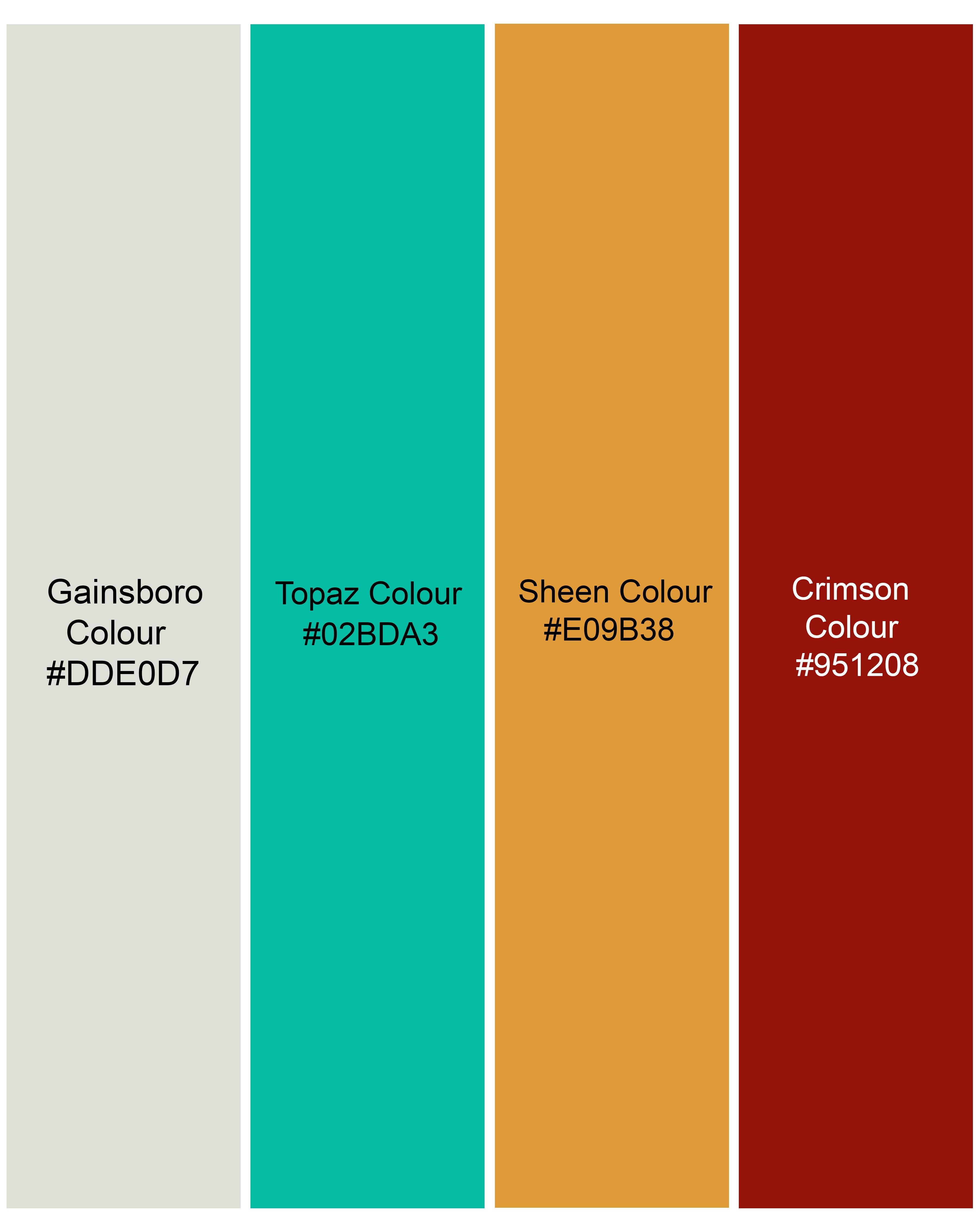 Gainsboro Cream Multicolour Paisley Printed Premium Cotton Shirt WS022-32, WS022-34, WS022-36, WS022-38, WS022-40, WS022-42