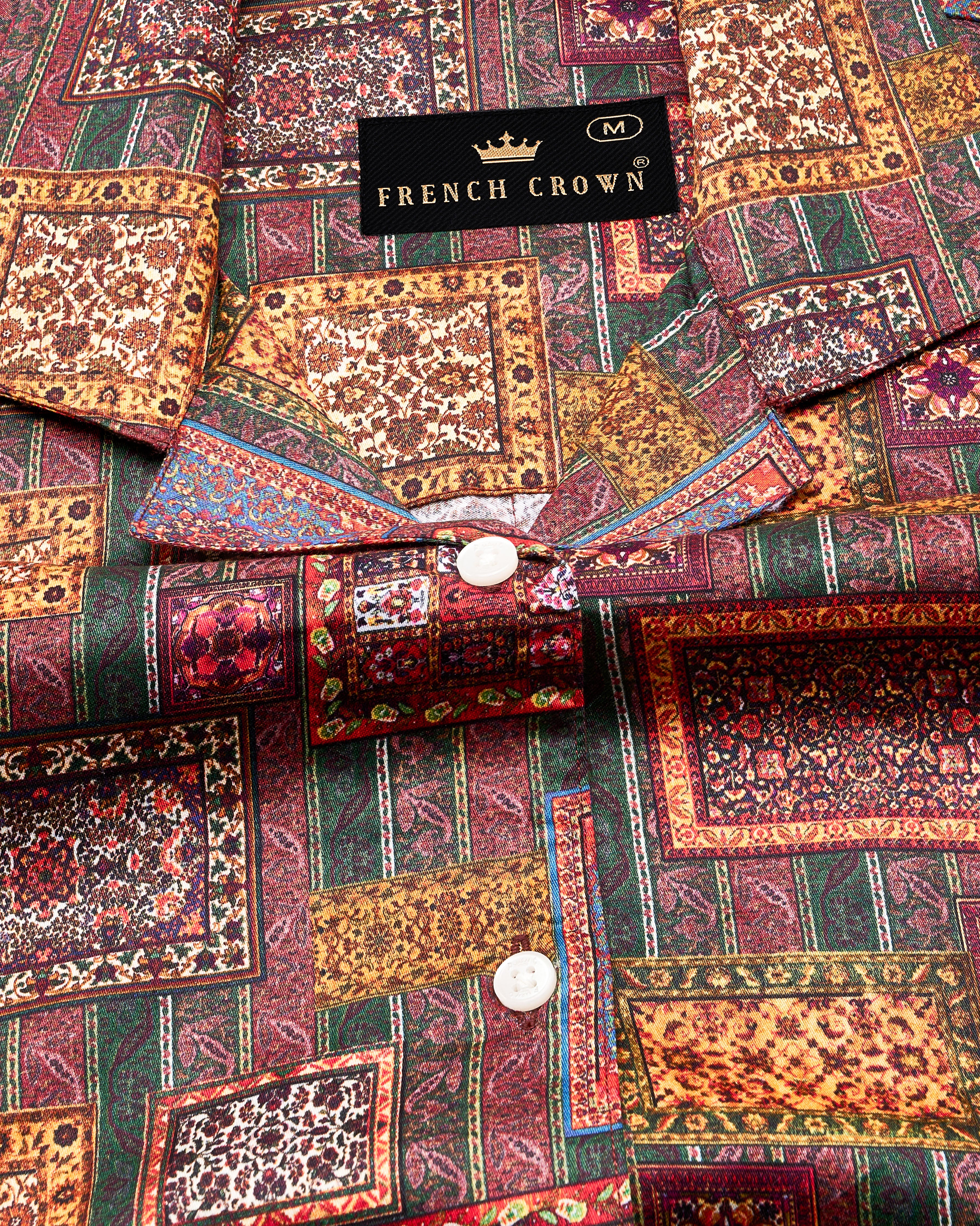 Camelot Pink Banjara Patchwork Printed Premium Cotton Shirt WS026-CC-32, WS026-CC-34, WS026-CC-36, WS026-CC-38, WS026-CC-40, WS026-CC-42