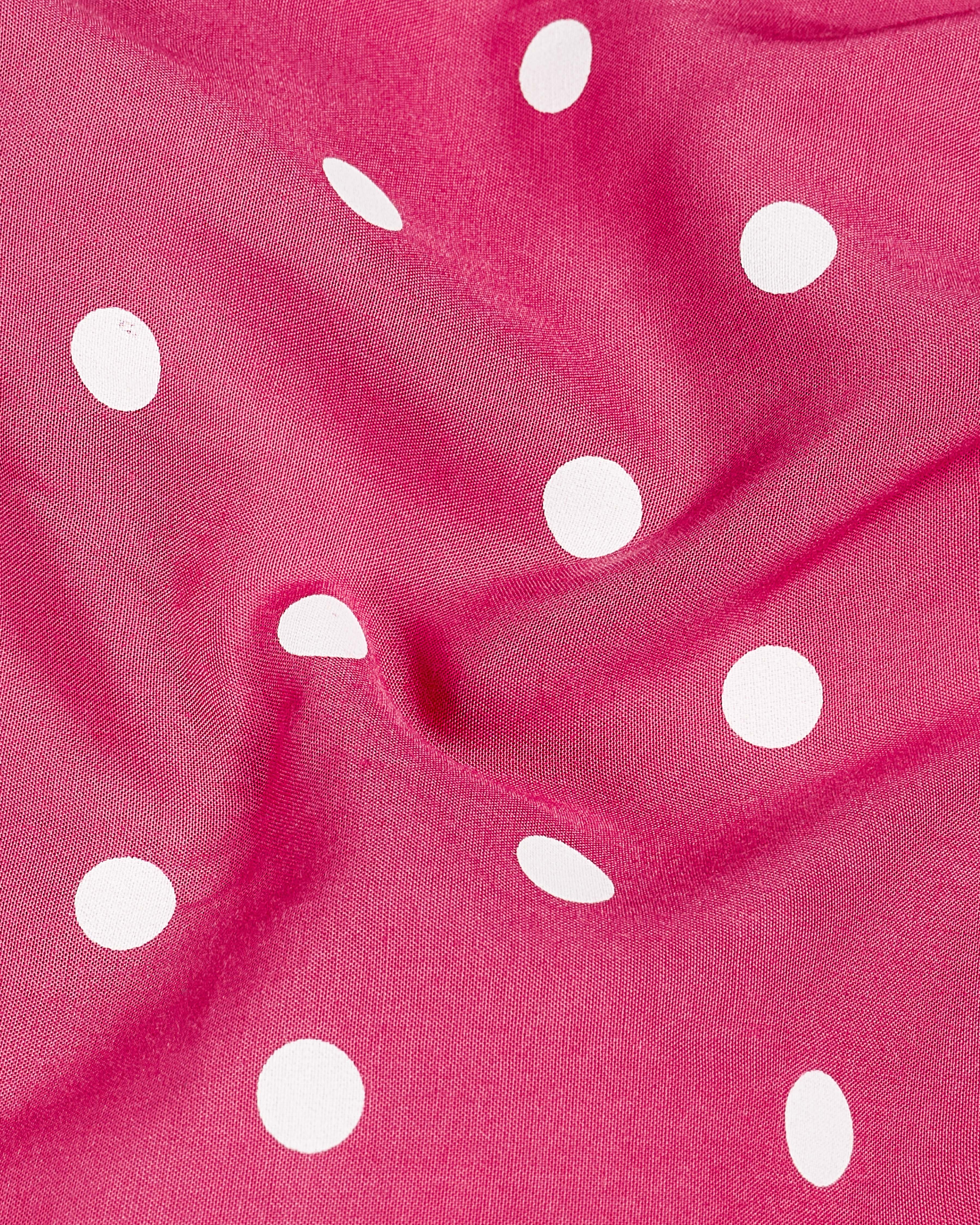 Rhino Pink Polka Dotted Premium Tencel Shirt WS036-32, WS036-34, WS036-36, WS036-38, WS036-40, WS036-42