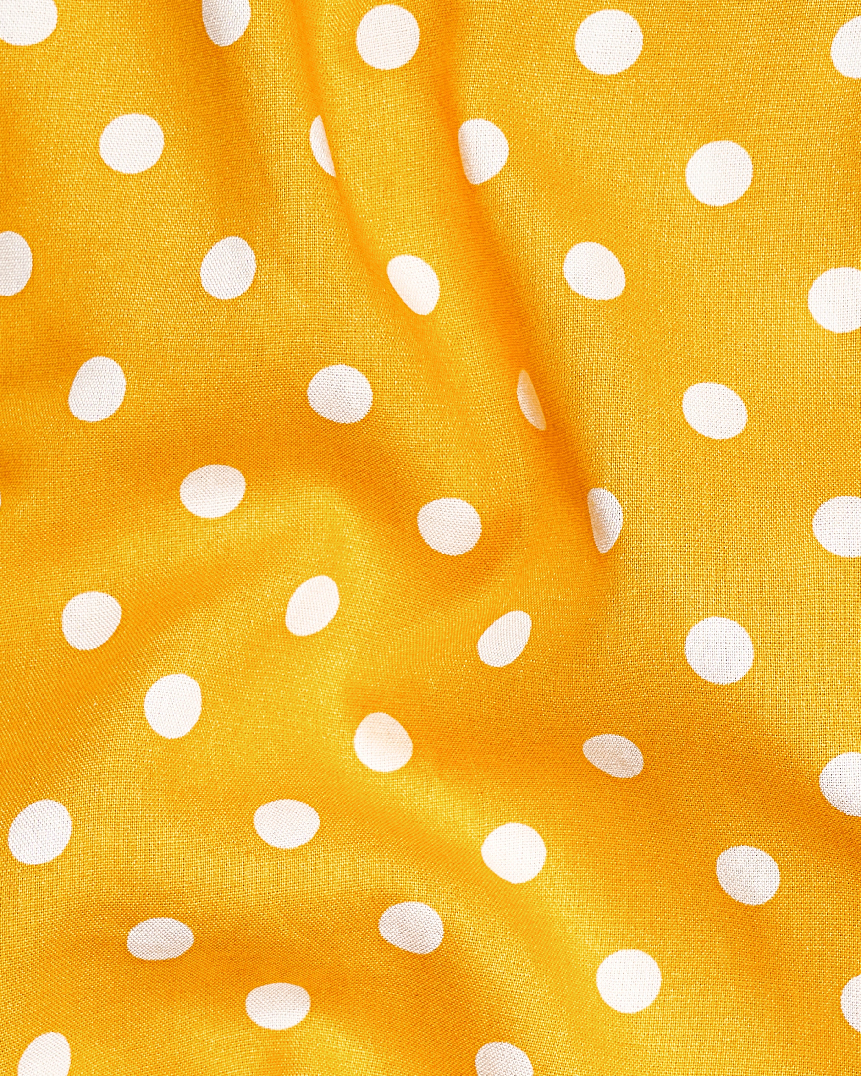 Tangerine Yellow Polka Dotted Premium Tencel Shirt WS037-32, WS037-34, WS037-36, WS037-38, WS037-40, WS037-42