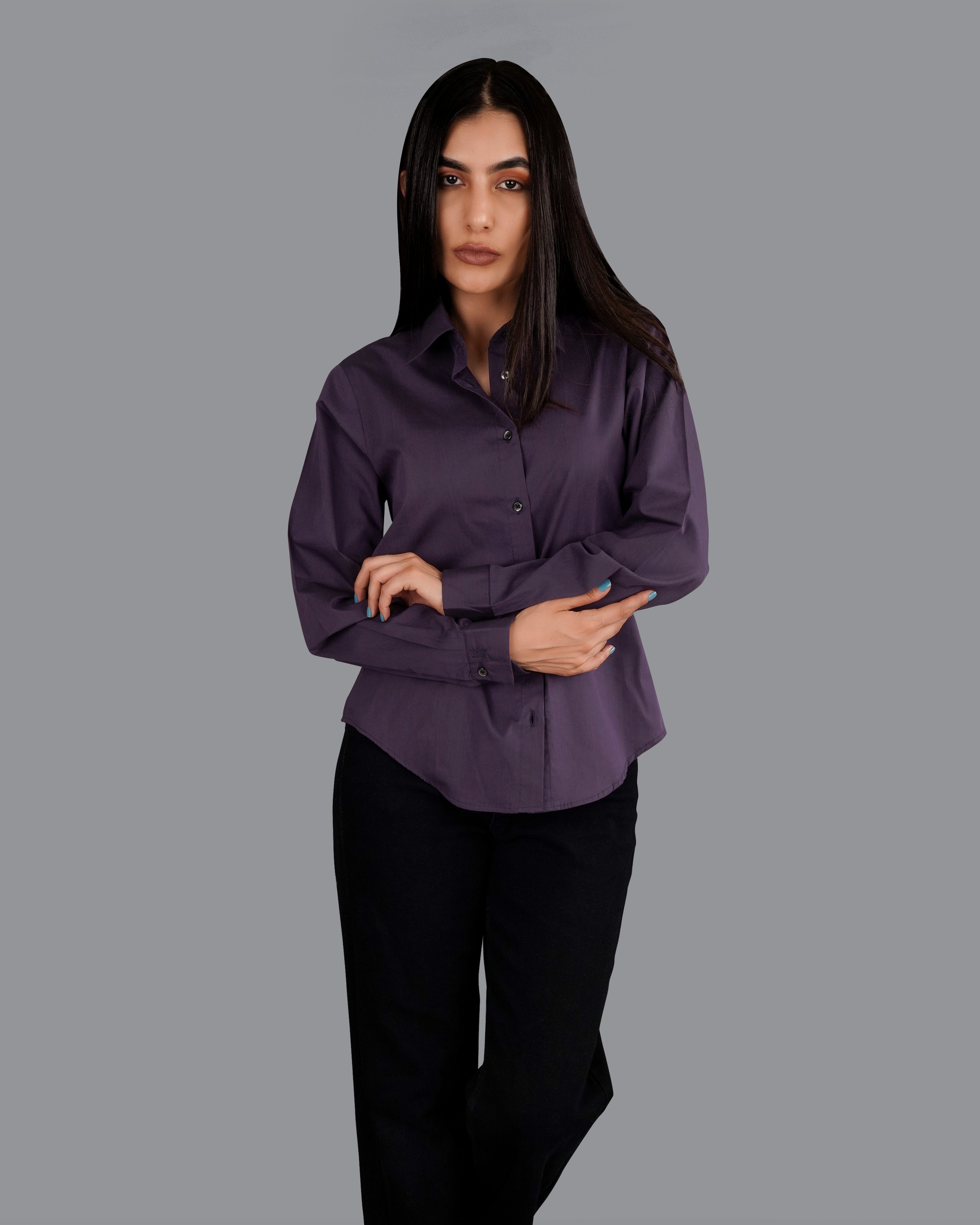 Thunder Violet Premium Cotton Shirt WS038-BLK-32, WS038-BLK-34, WS038-BLK-36, WS038-BLK-38, WS038-BLK-40, WS038-BLK-42
