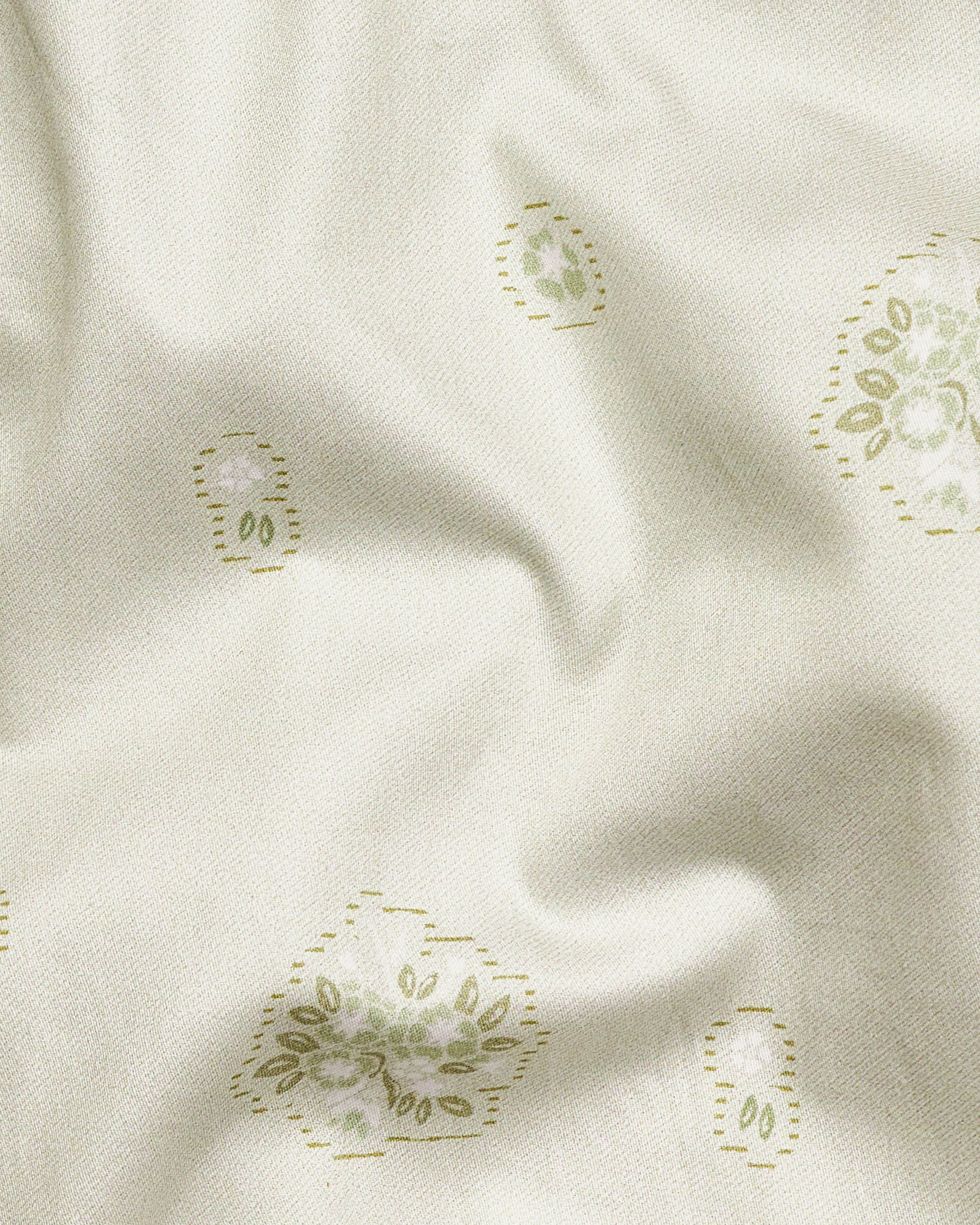 Periglacial Cream Floral Printed Premium Cotton Shirt WS042-32, WS042-34, WS042-36, WS042-38, WS042-40, WS042-42
