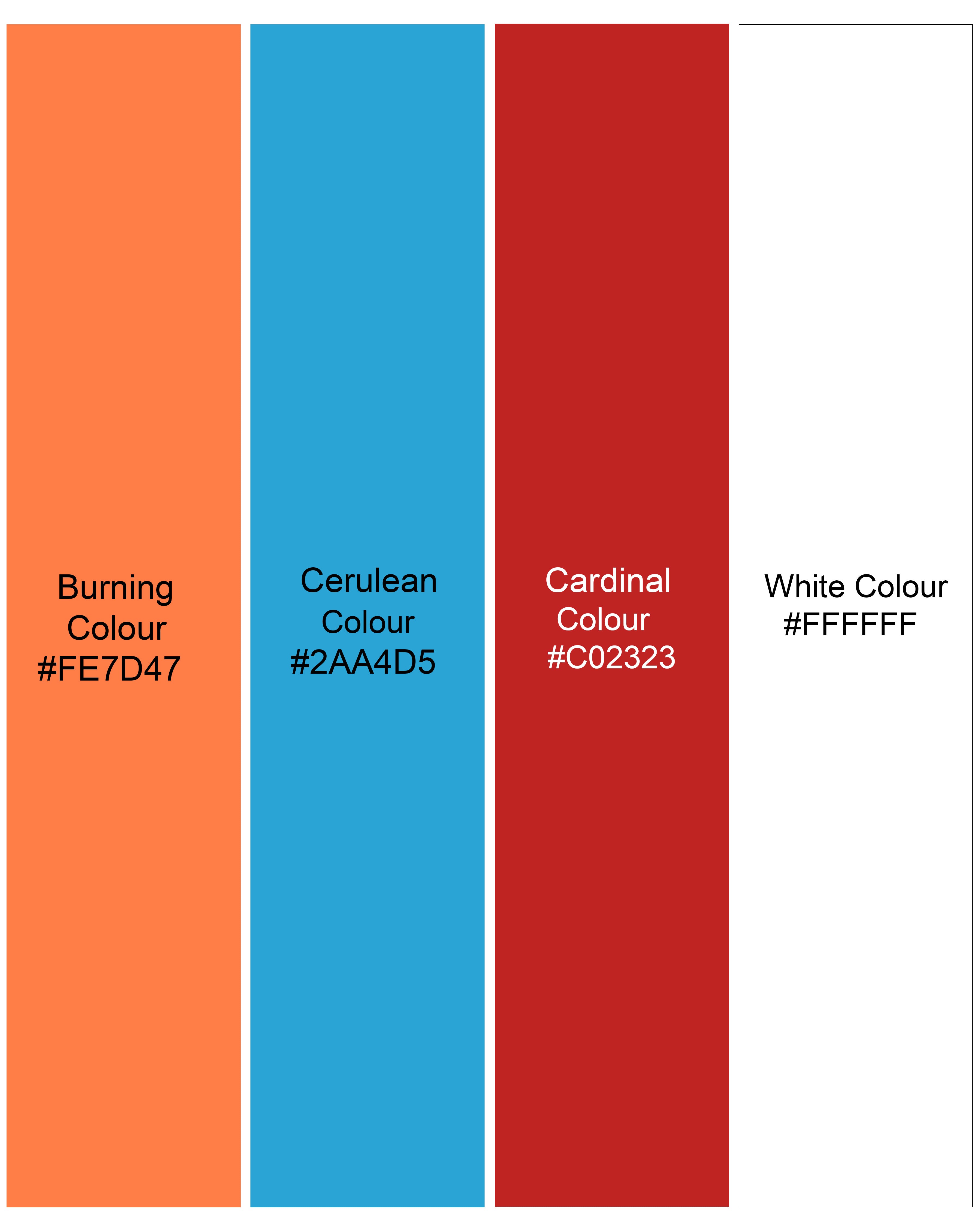 Burning Orange Quirky Printed Premium Cotton Shirt WS046-CC-32, WS046-CC-34, WS046-CC-36, WS046-CC-38, WS046-CC-40, WS046-CC-42