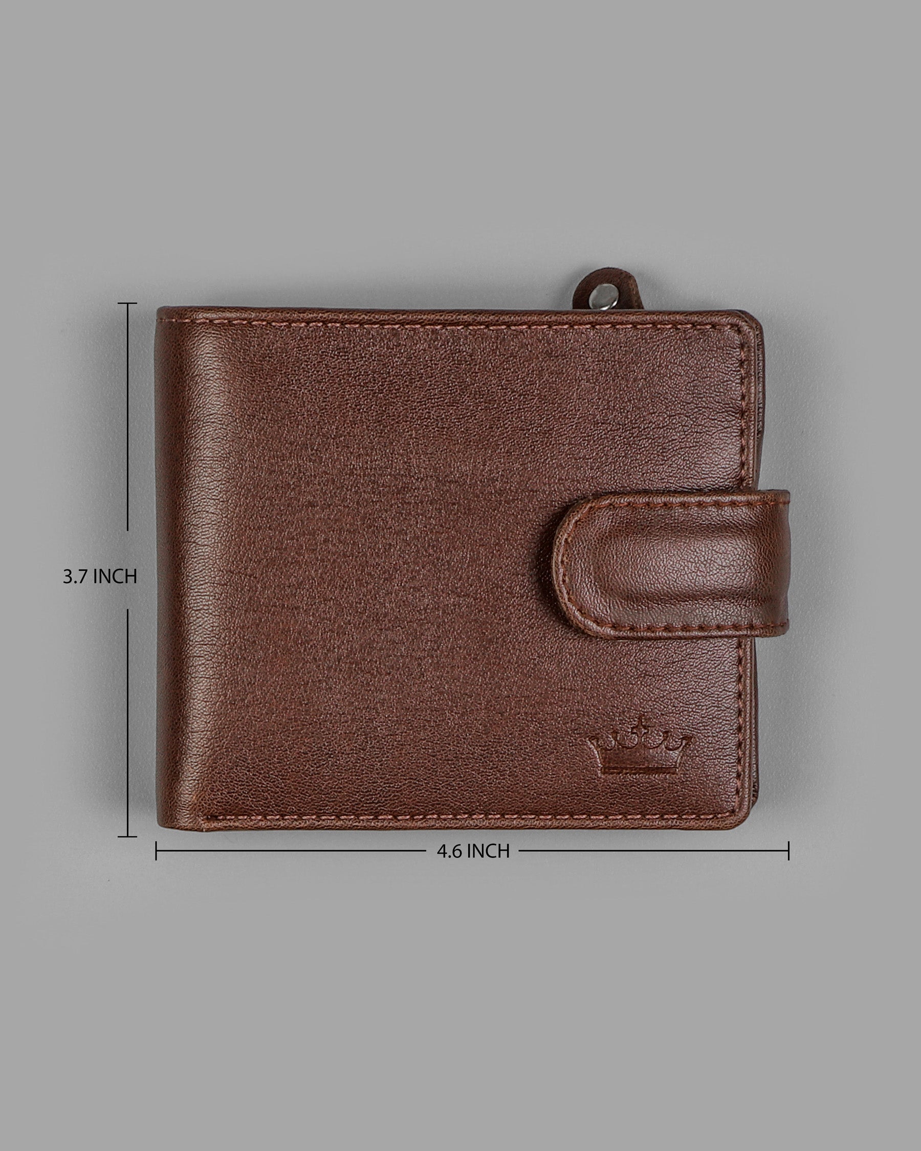 Tan Vegan Leather Push Button Handcrafted Wallet WT05