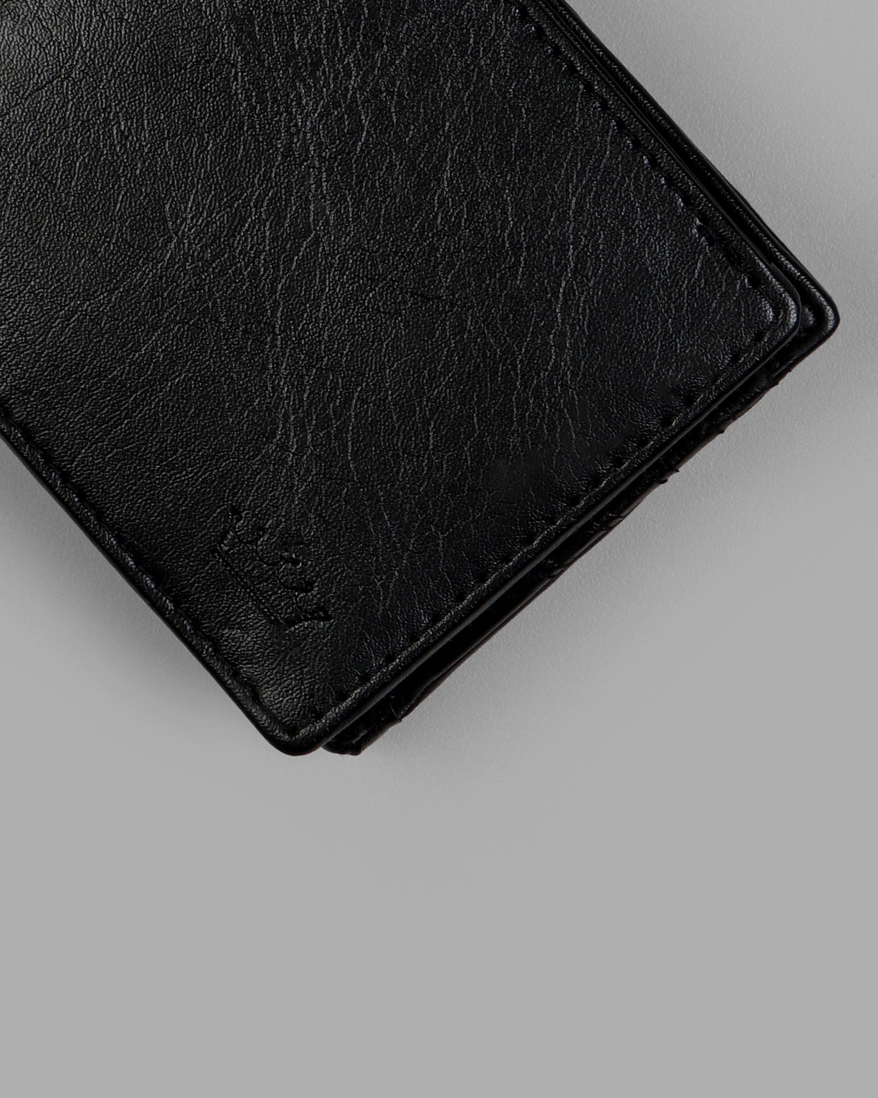 Black Vegan Leather 18 Card Holders Handcrafted Wallet WT11
