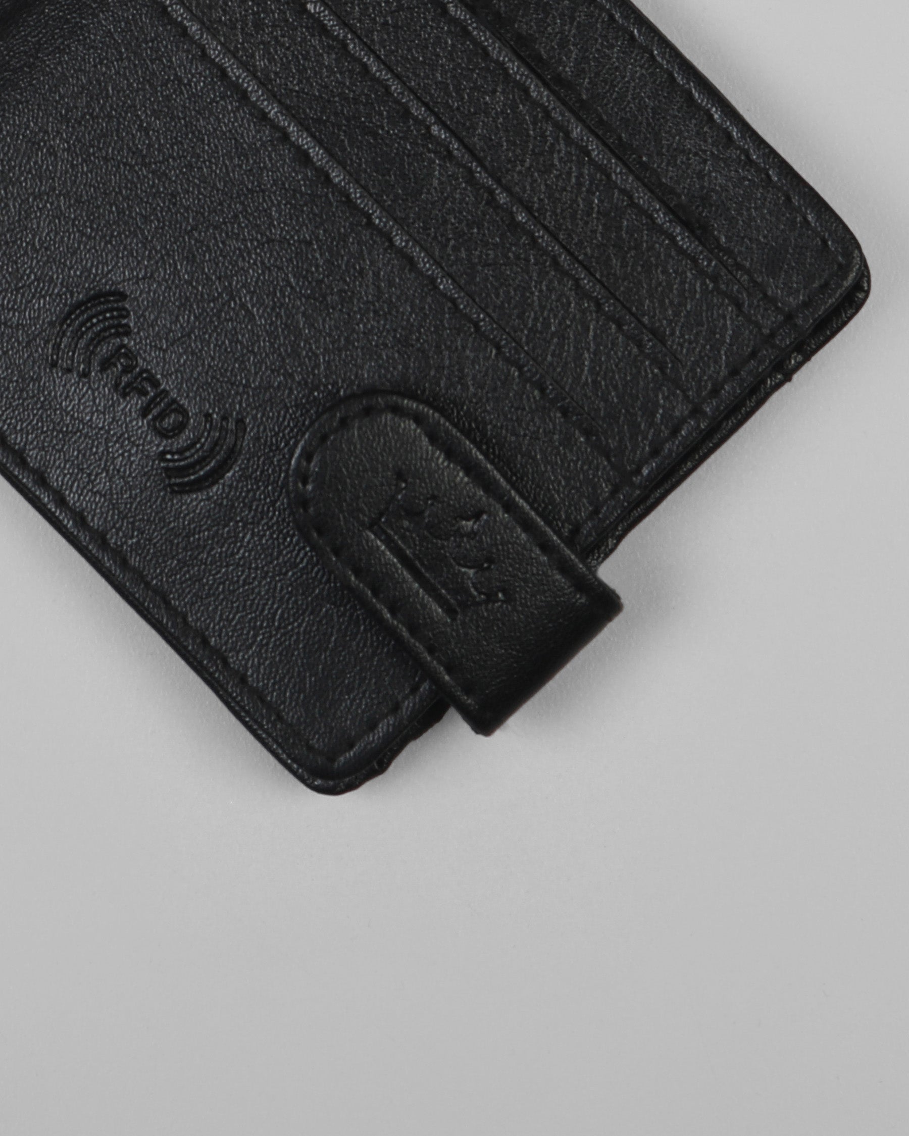 Jade Black Ultra Slim Vegan Leather Push Button Handcrafted Card Holder WT15